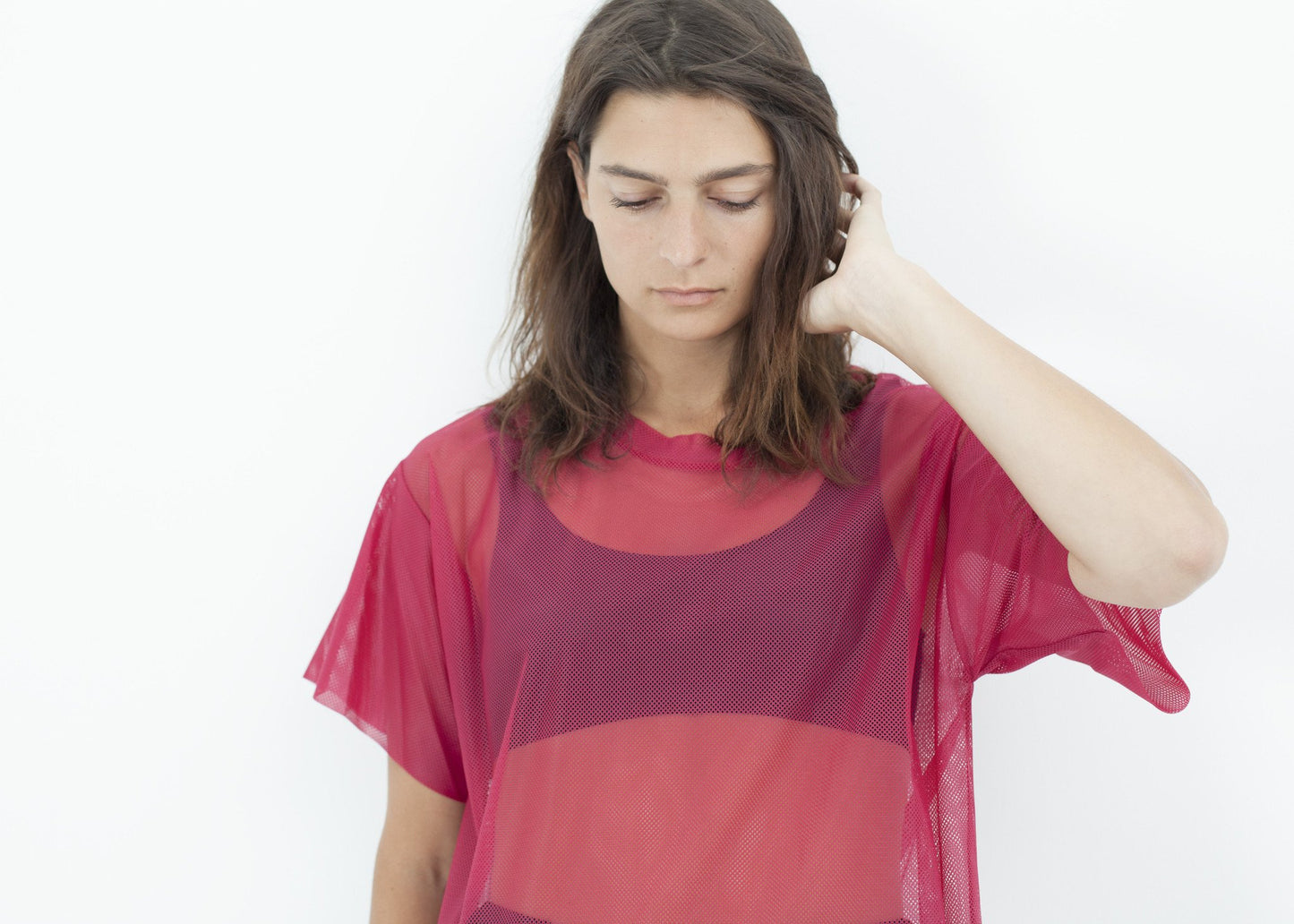 Mesh Over Dress in Pink - annaclothes