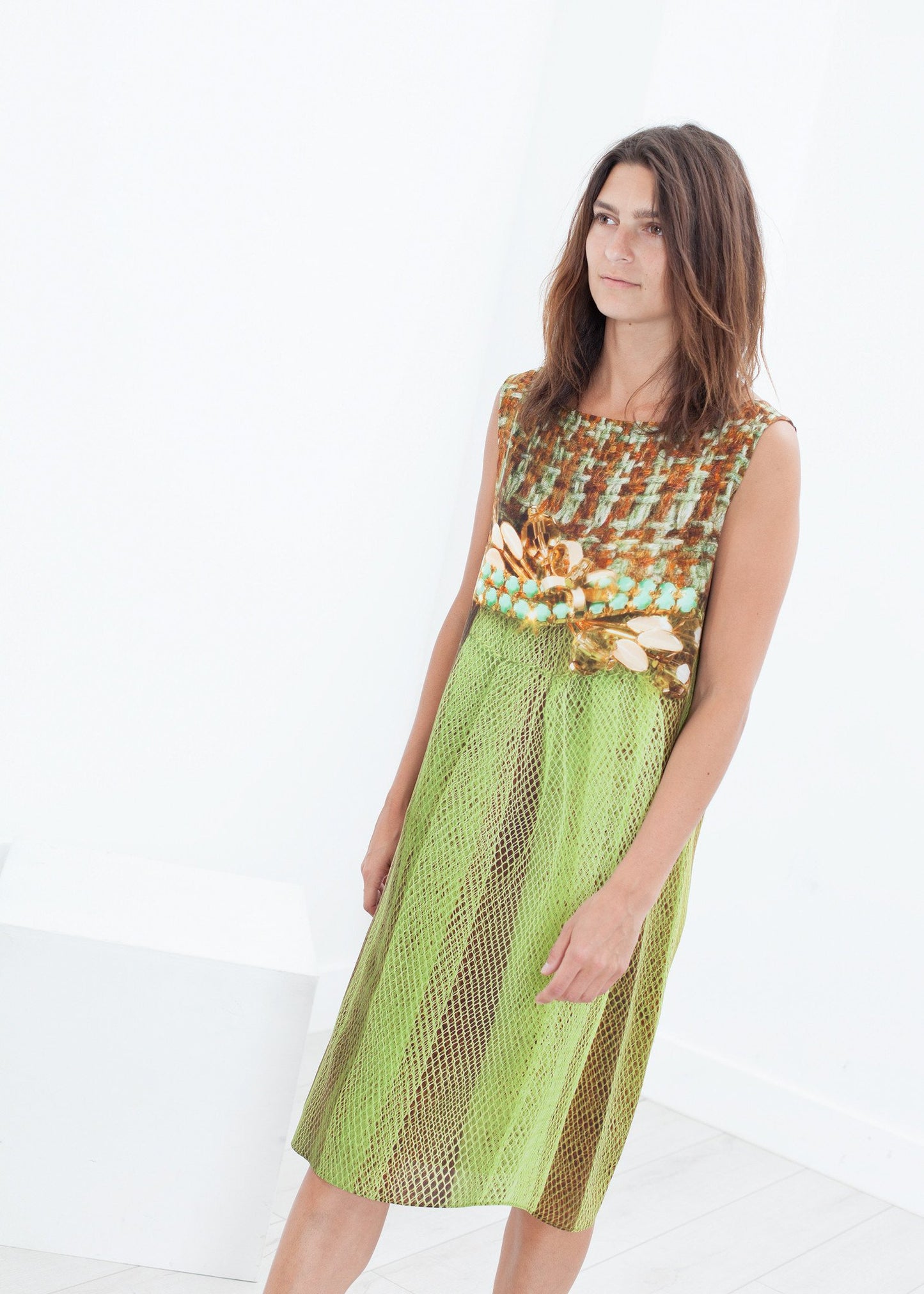 Silk Shift in Tweed and Net - annaclothes