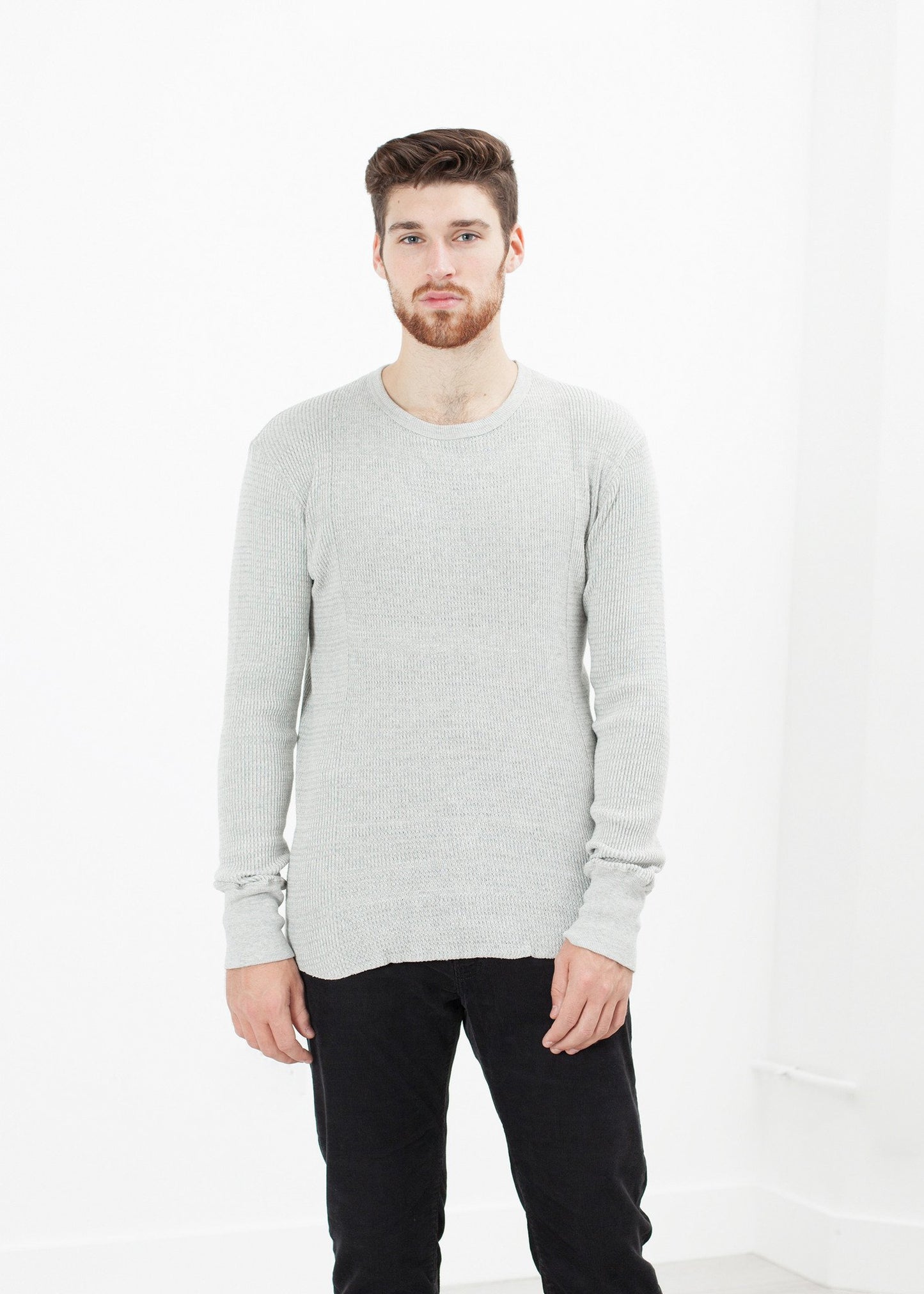 Waffle Knit Long Sleeve Tee - annaclothes