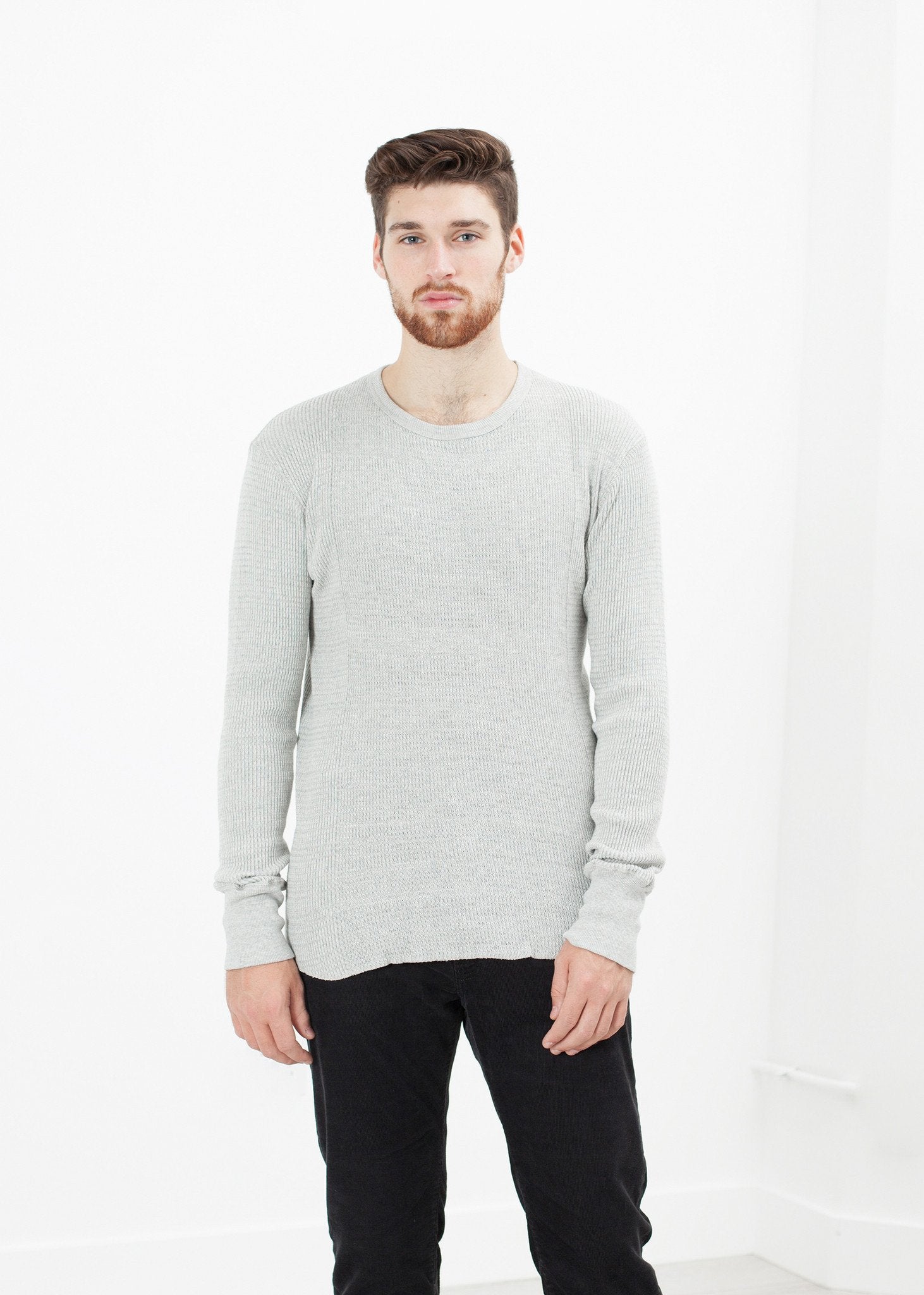 Waffle Knit Long Sleeve Tee - annaclothes