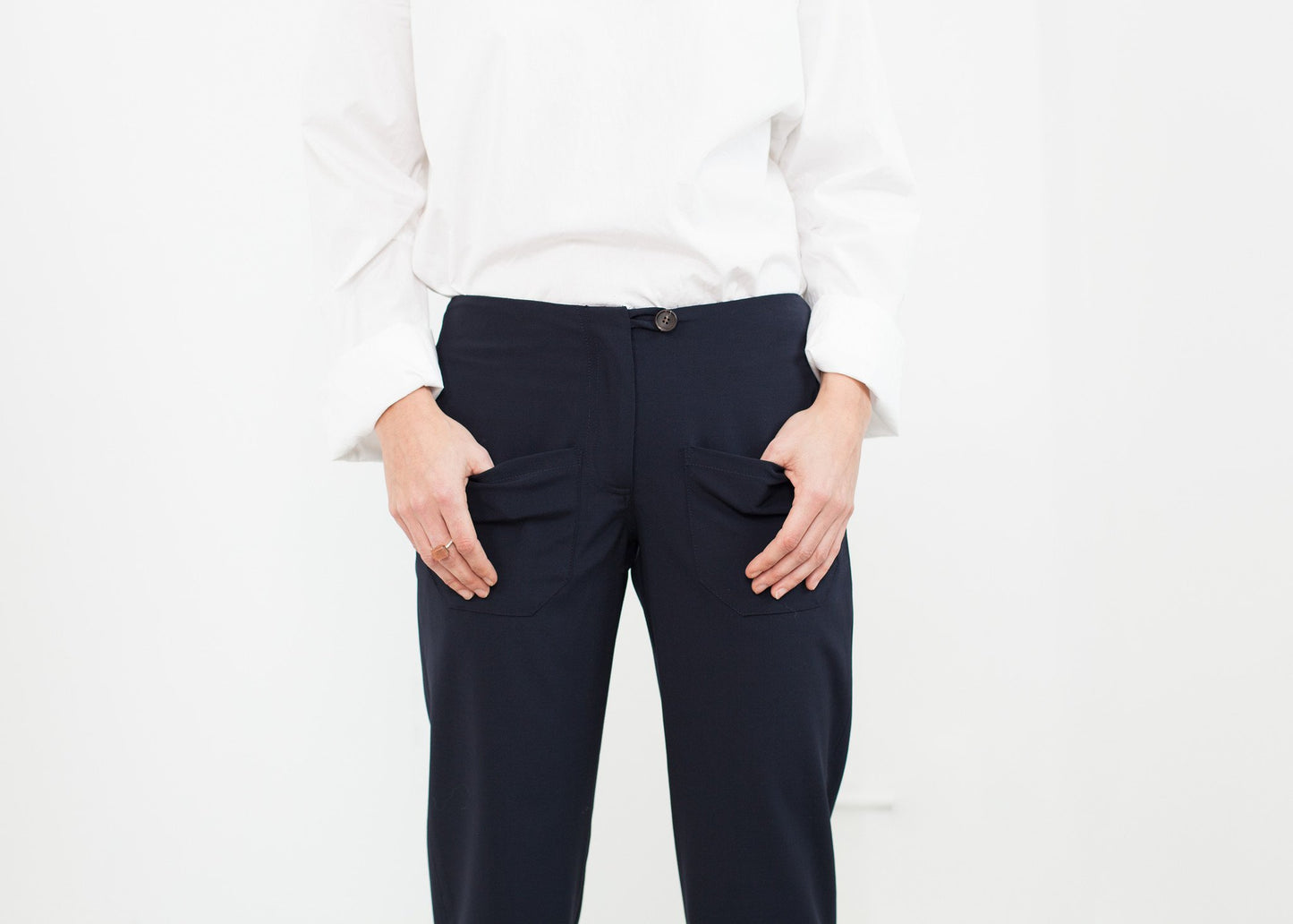 Patch Pocket Pant in Navy - annaclothes