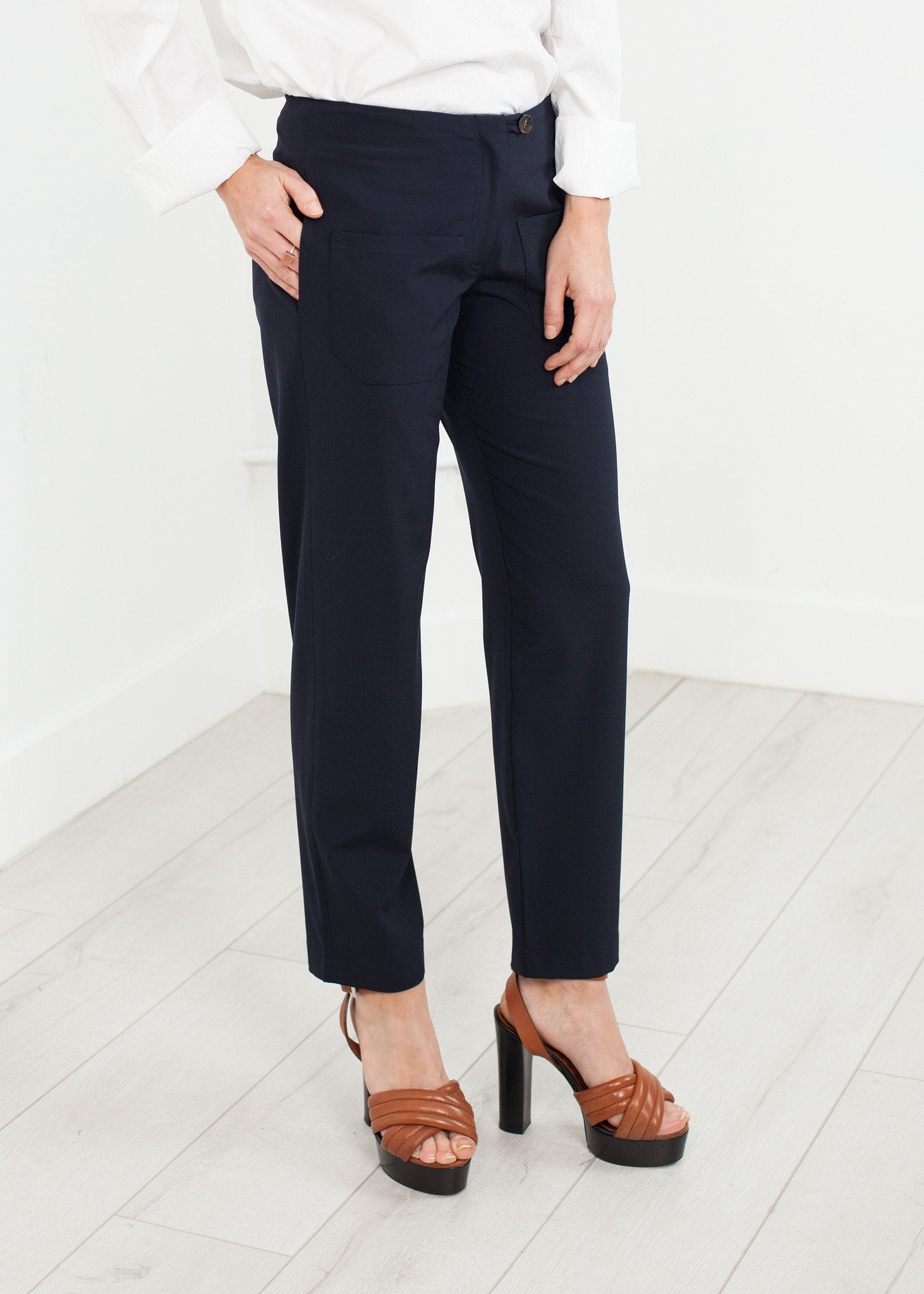 Patch Pocket Pant in Navy - annaclothes