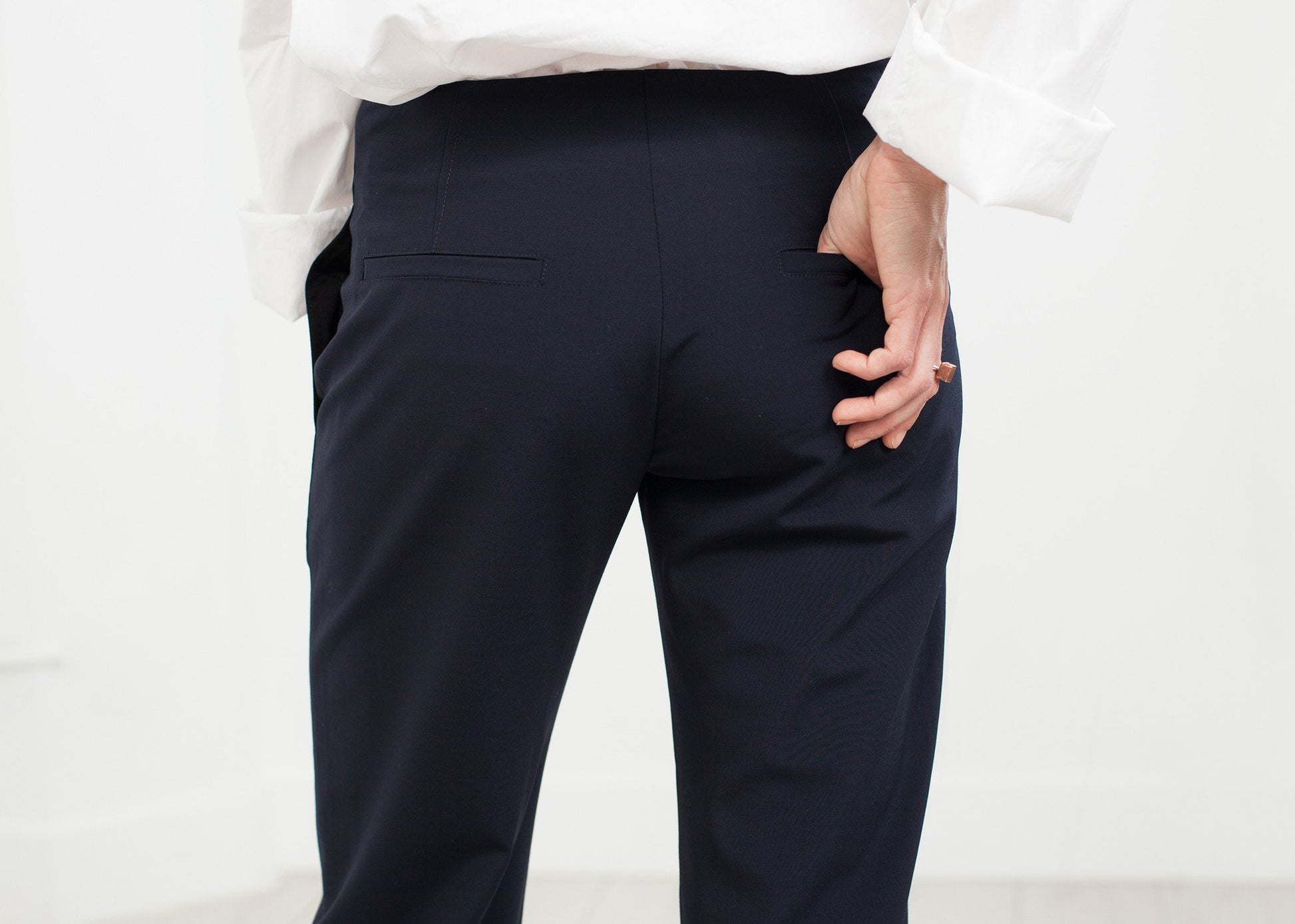 Patch Pocket Pant in Navy - annaclothes