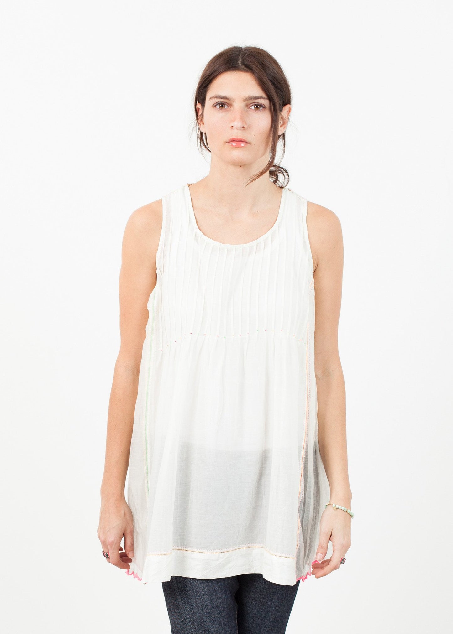 Babydoll Tank in White - annaclothes