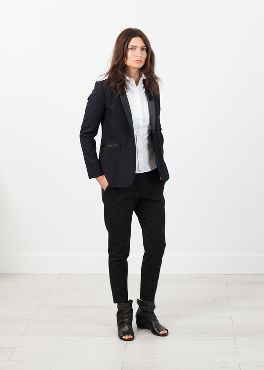 Shawl Collar Blazer in Black - annaclothes