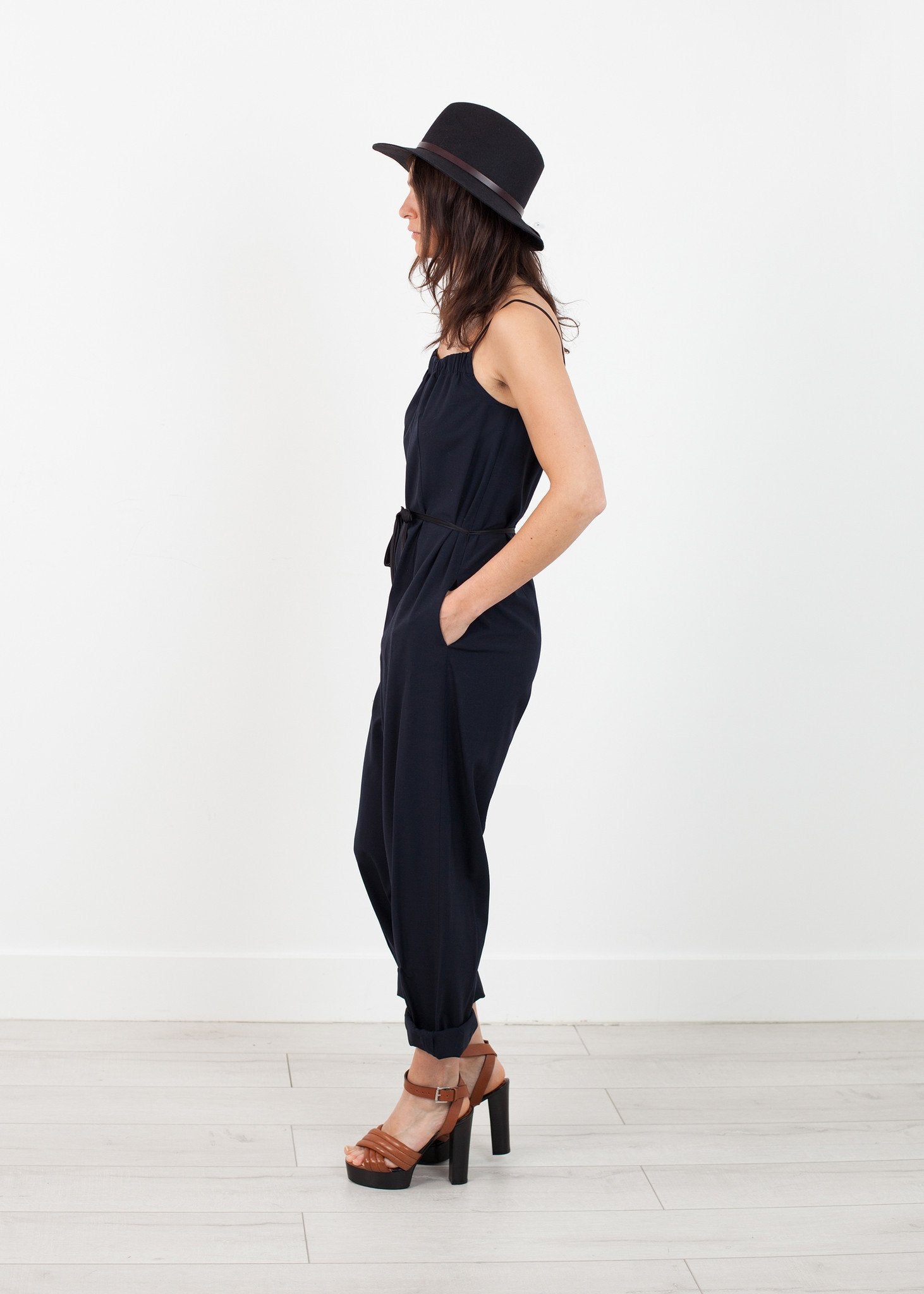 Sleeveless Jumpsuit in Navy - annaclothes