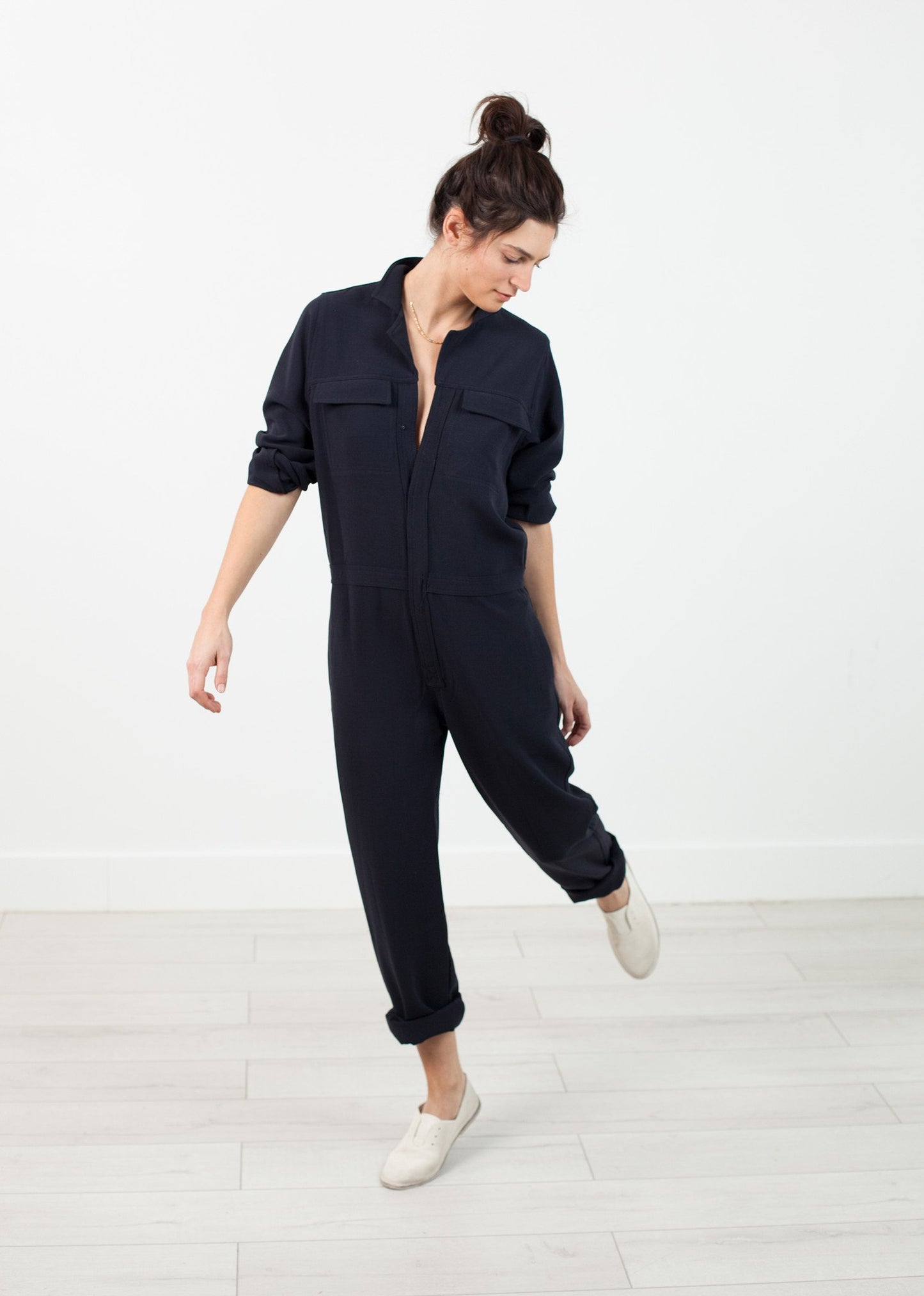 Worker Jumpsuit in Navy - annaclothes