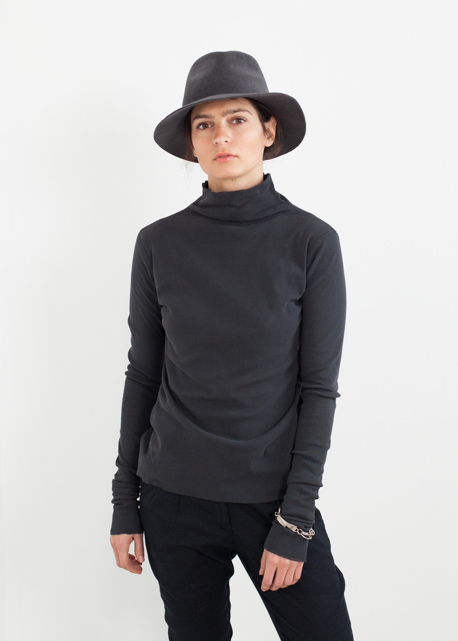 Cotton Long Tee in Ink - annaclothes