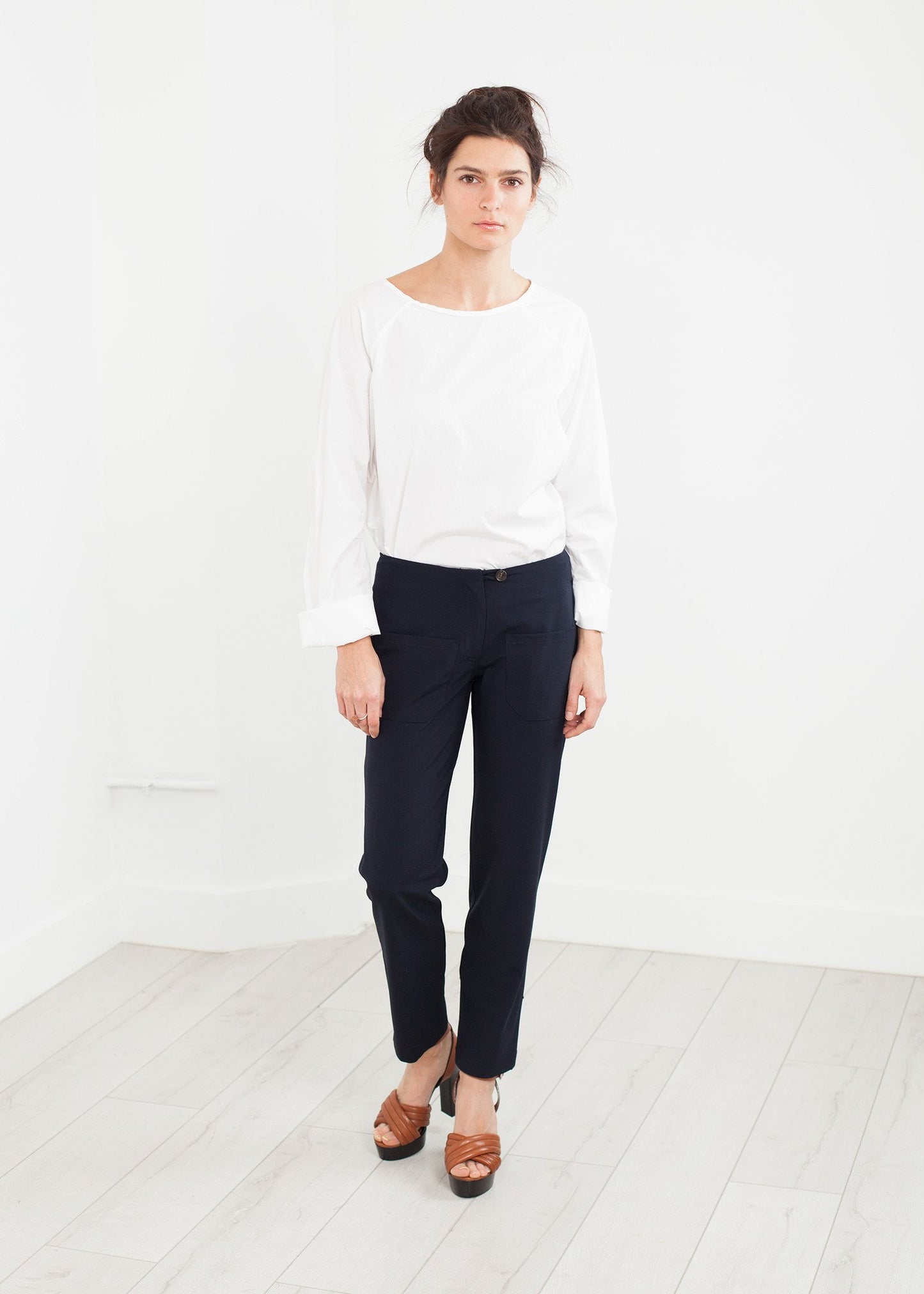 Patch Pocket Pant in Navy - annaclothes