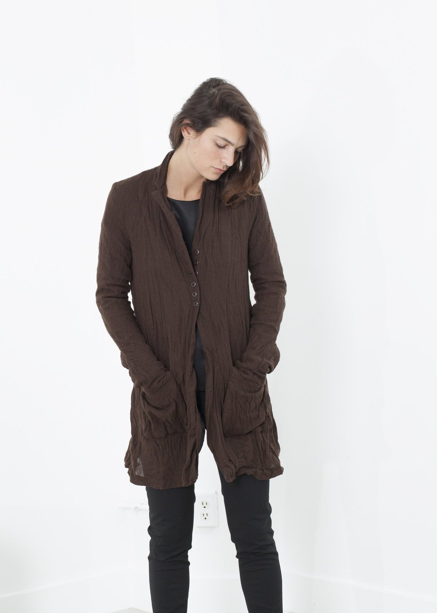 Ghost Wool Jacket in Brown - annaclothes