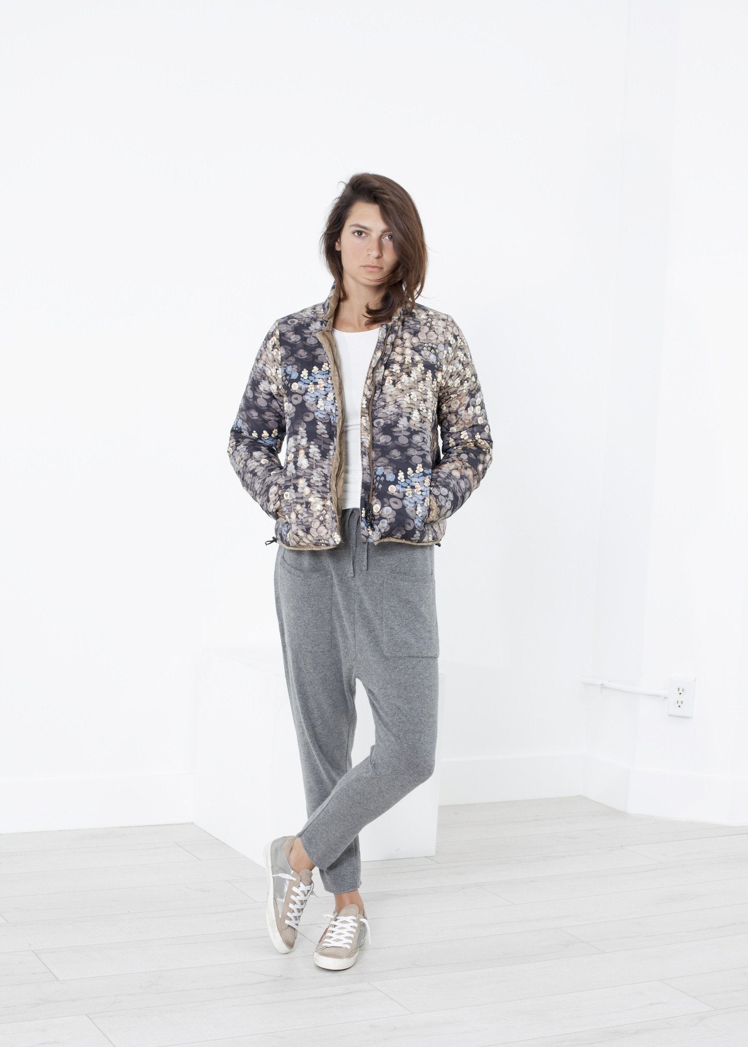 Deione Coat in Graphite Floral - annaclothes