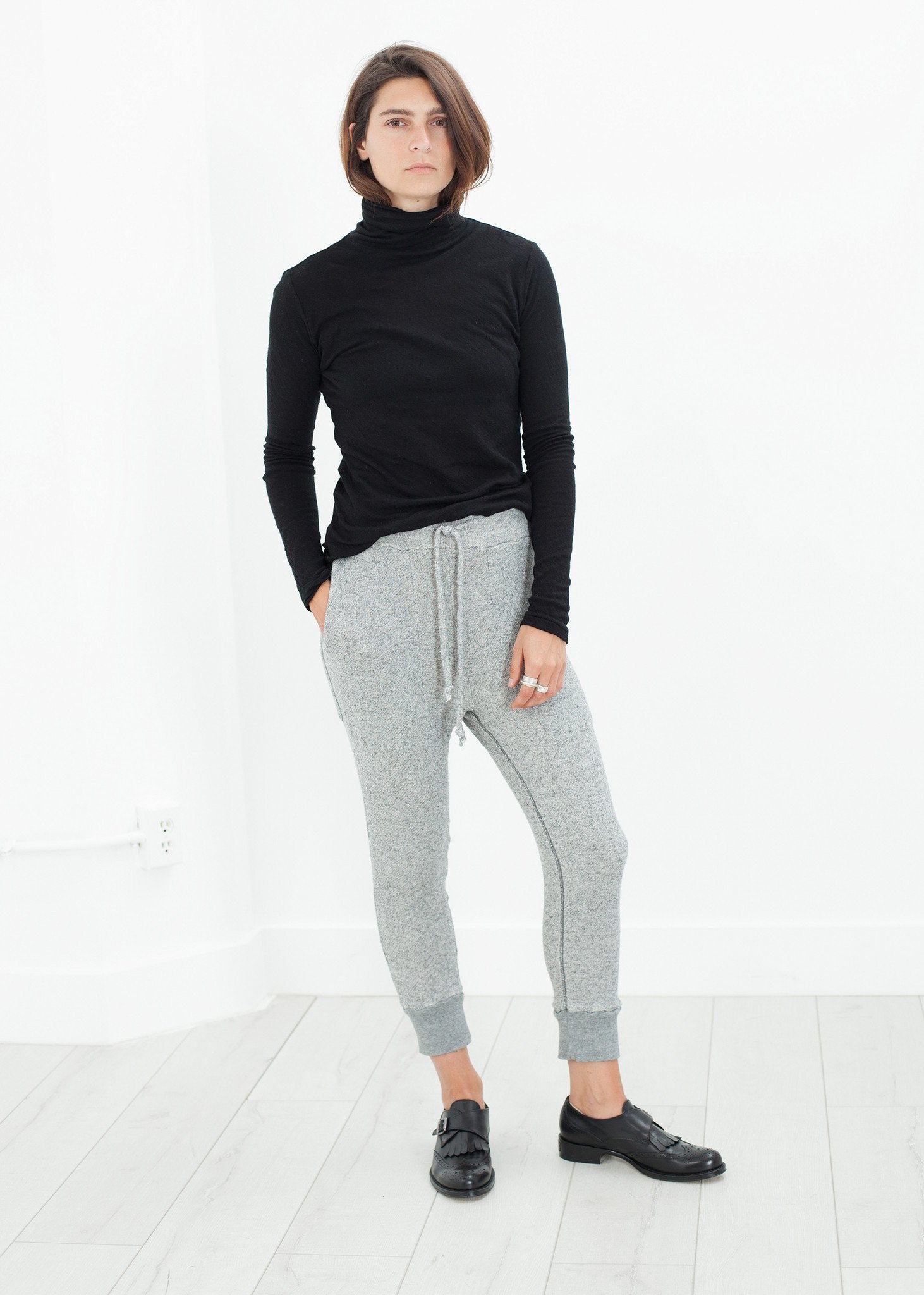 Highsoft Cropped Sweat in Heather Grey - annaclothes