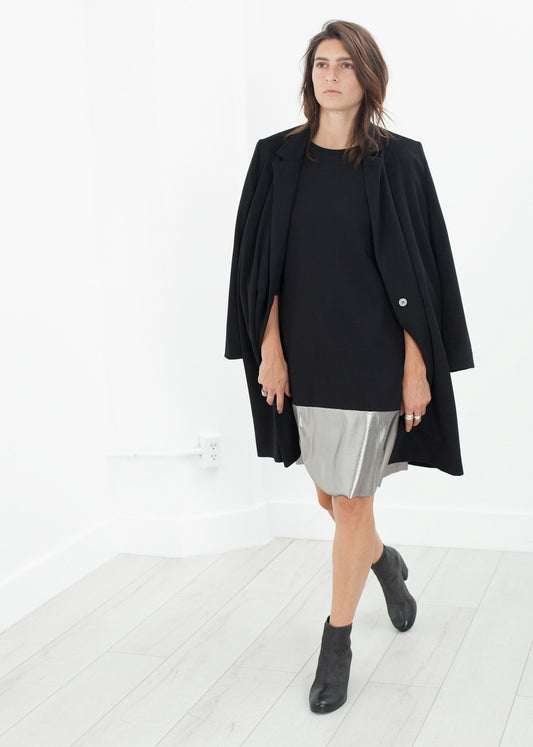 Border Dress in Black/Silver - annaclothes