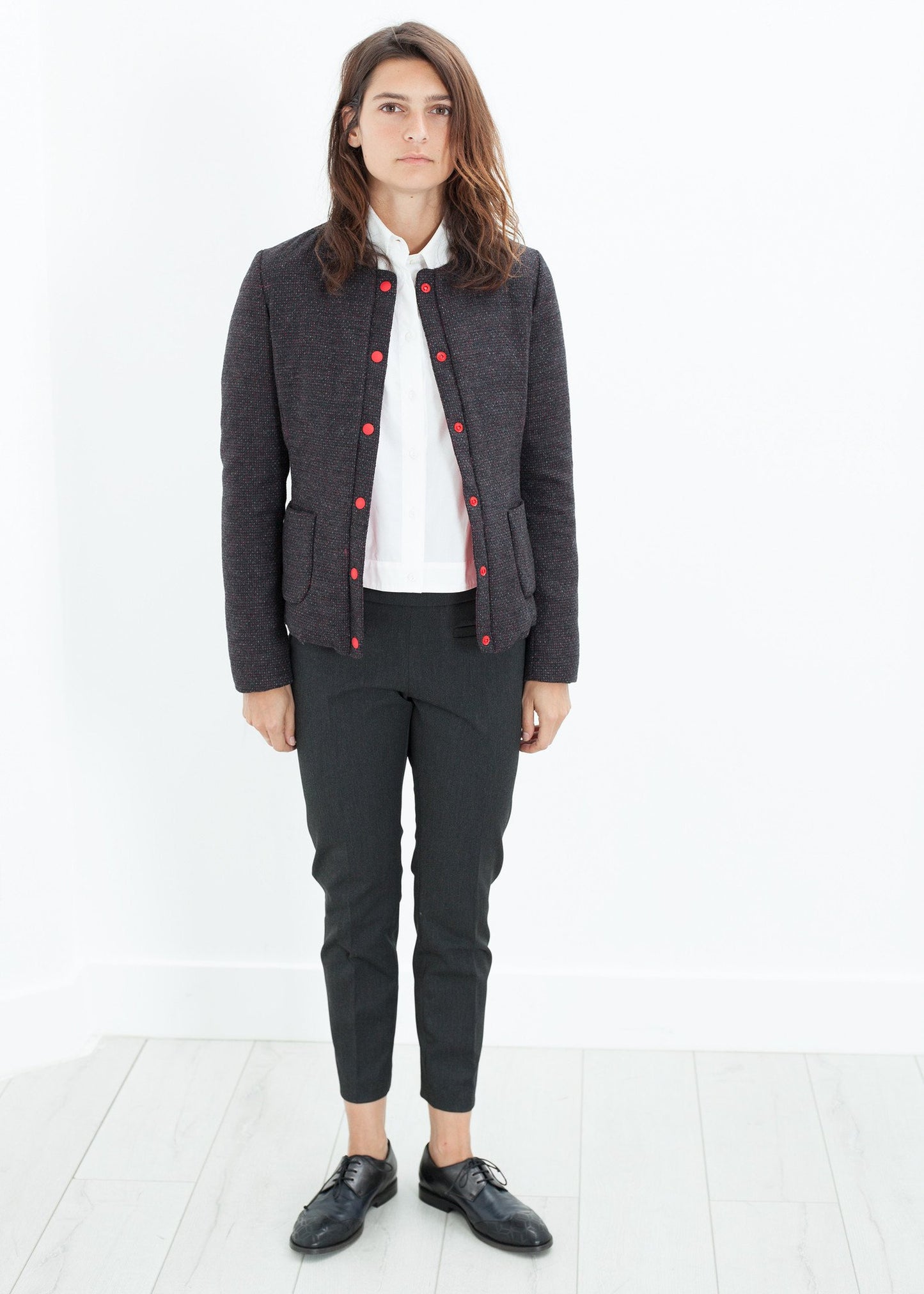 Camelia Reversible Jacket in Black/Red - annaclothes
