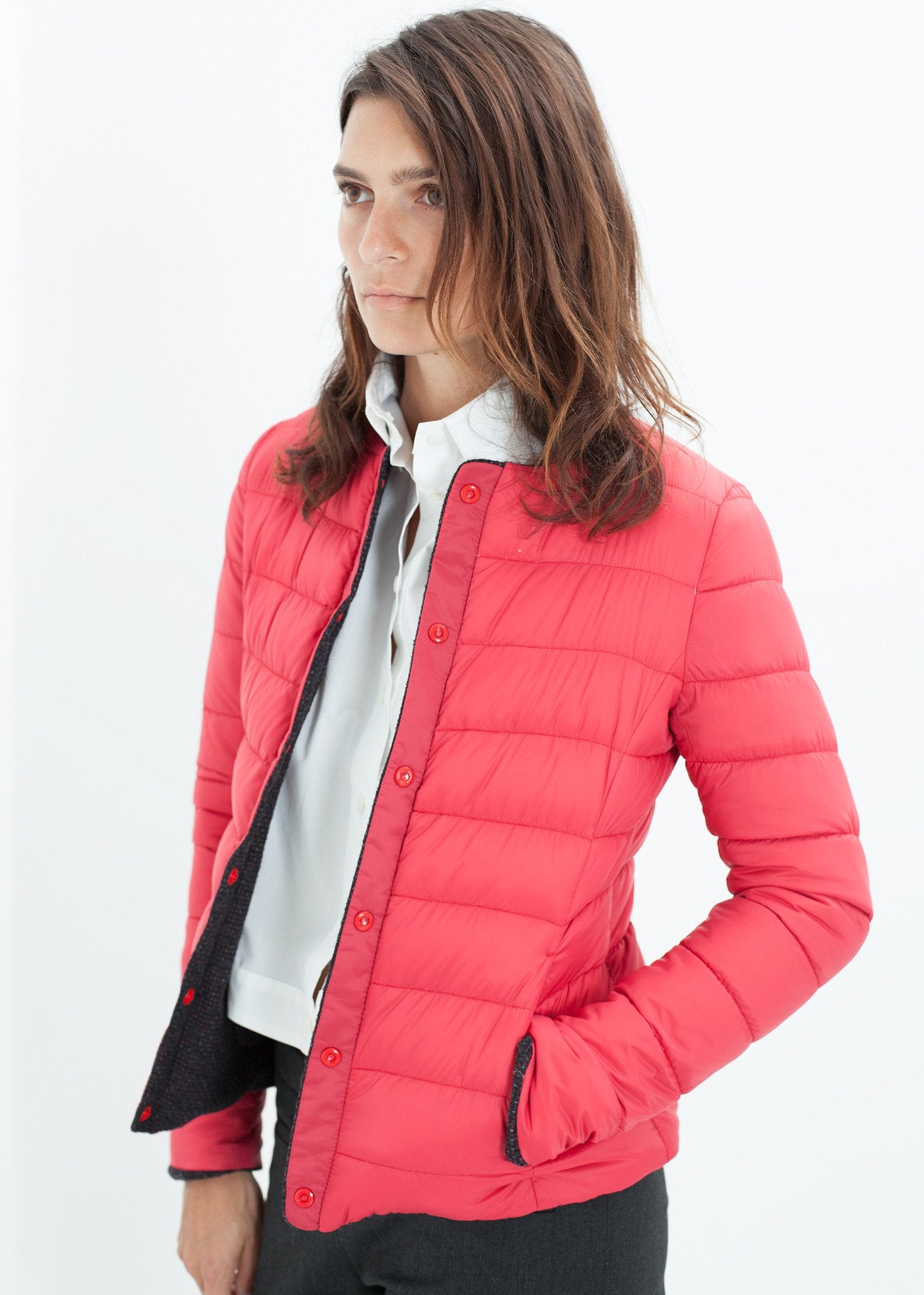 Camelia Reversible Jacket in Black/Red - annaclothes