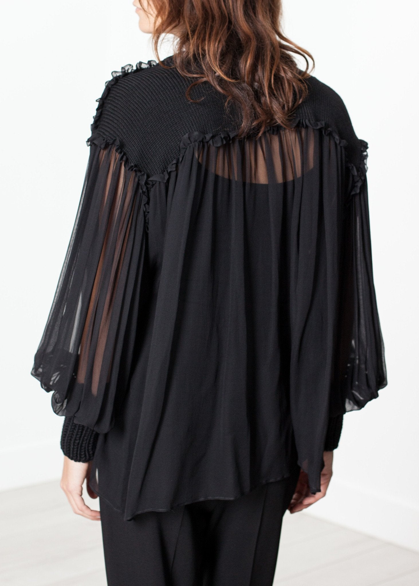 Poet Silk Sweater in Black - annaclothes