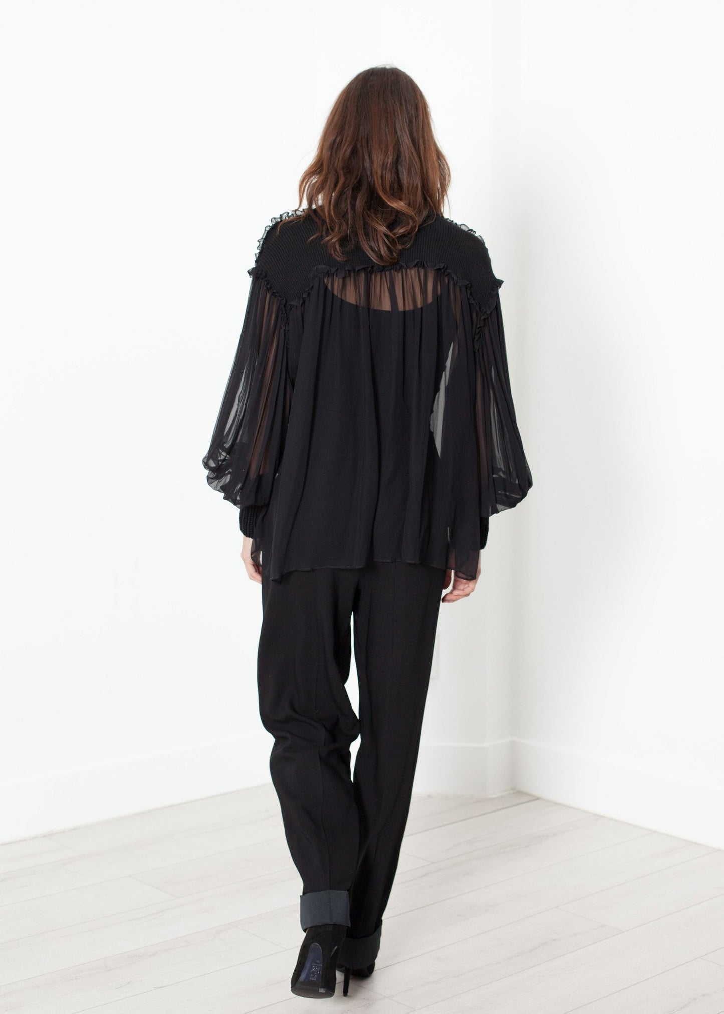 Poet Silk Sweater in Black - annaclothes