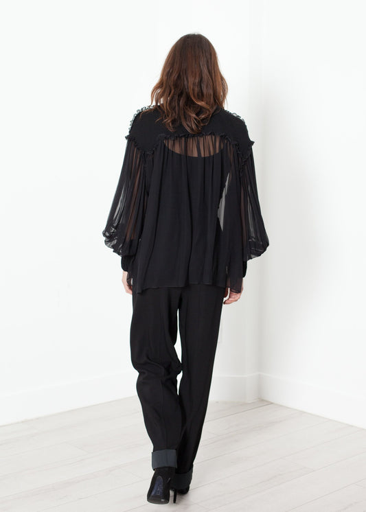Poet Silk Sweater in Black - annaclothes