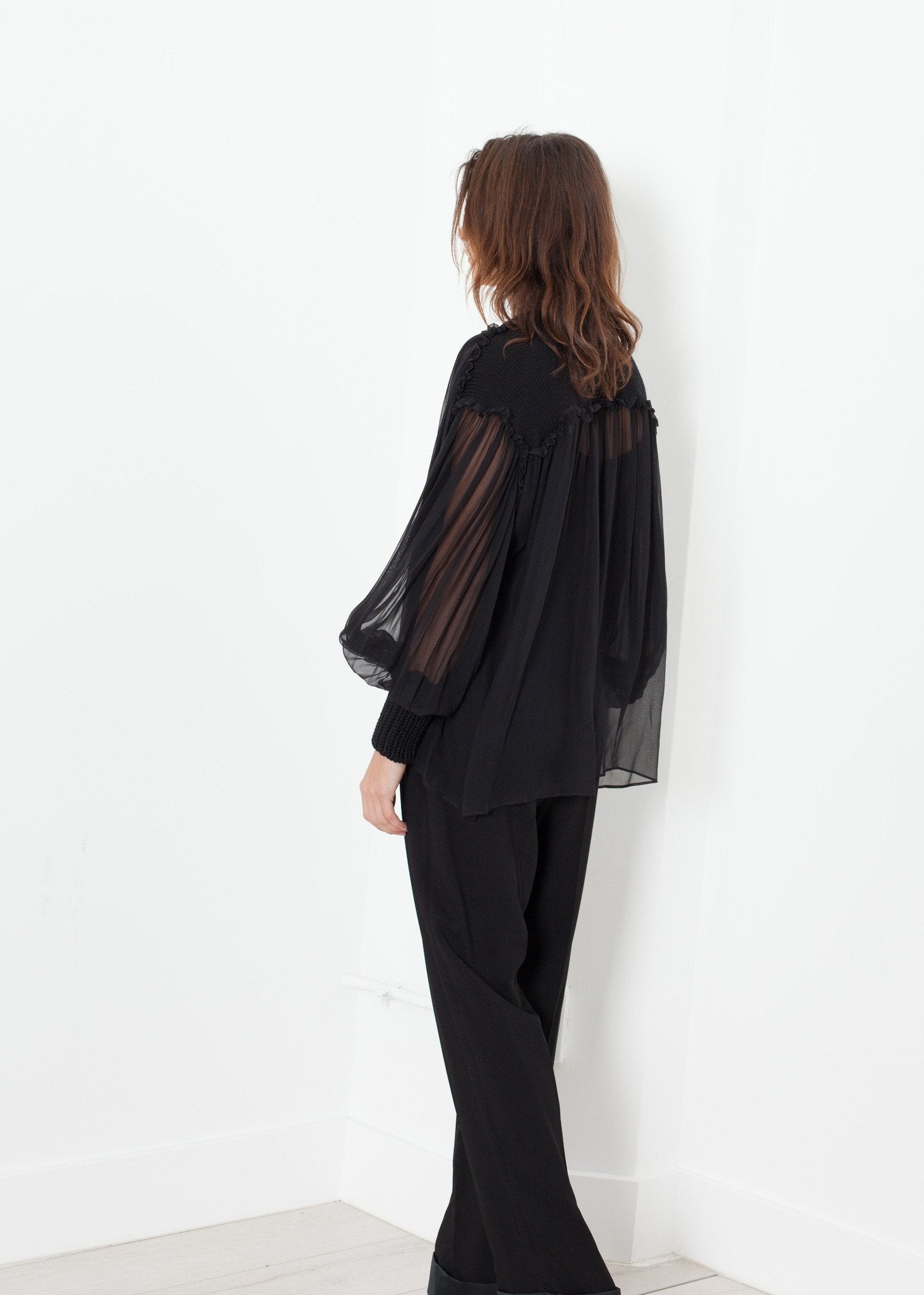 Poet Silk Sweater in Black - annaclothes