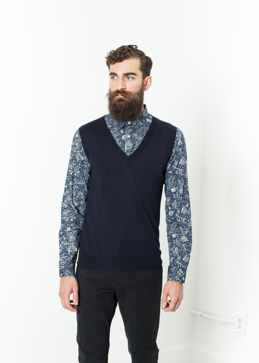 Basic Gilet in Navy - annaclothes