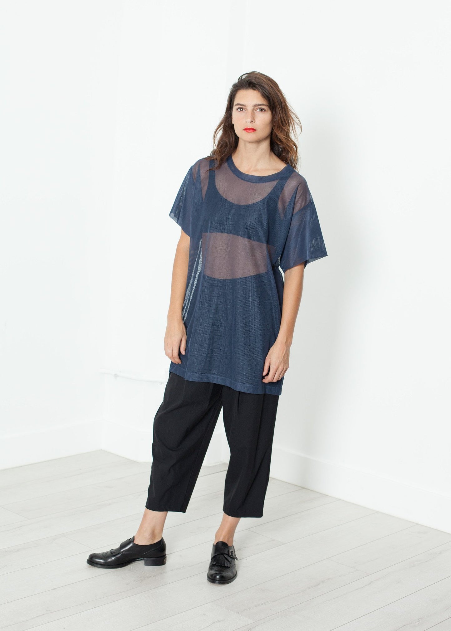 Mesh Over Dress in Navy - annaclothes