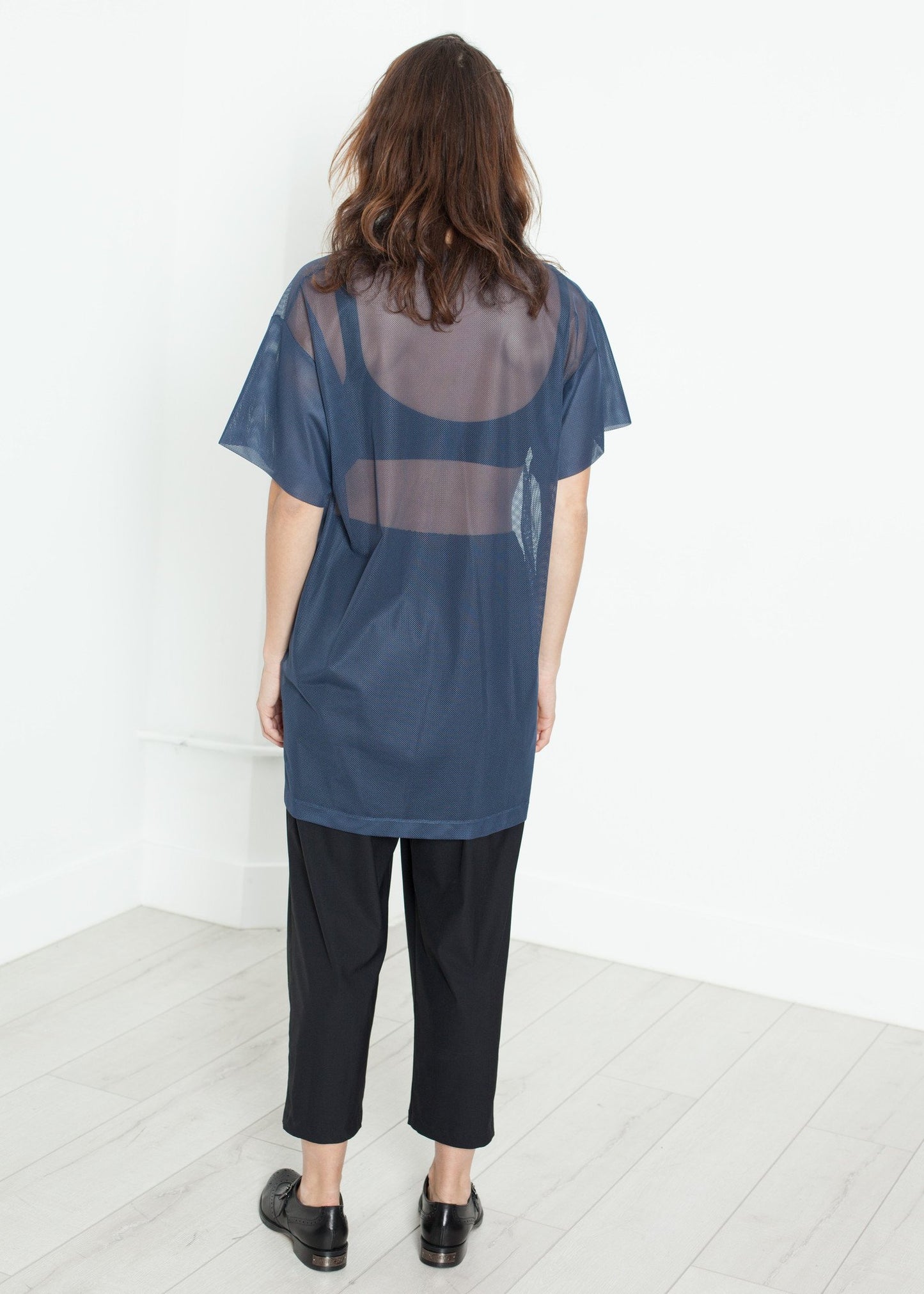 Mesh Over Tee in Navy - annaclothes