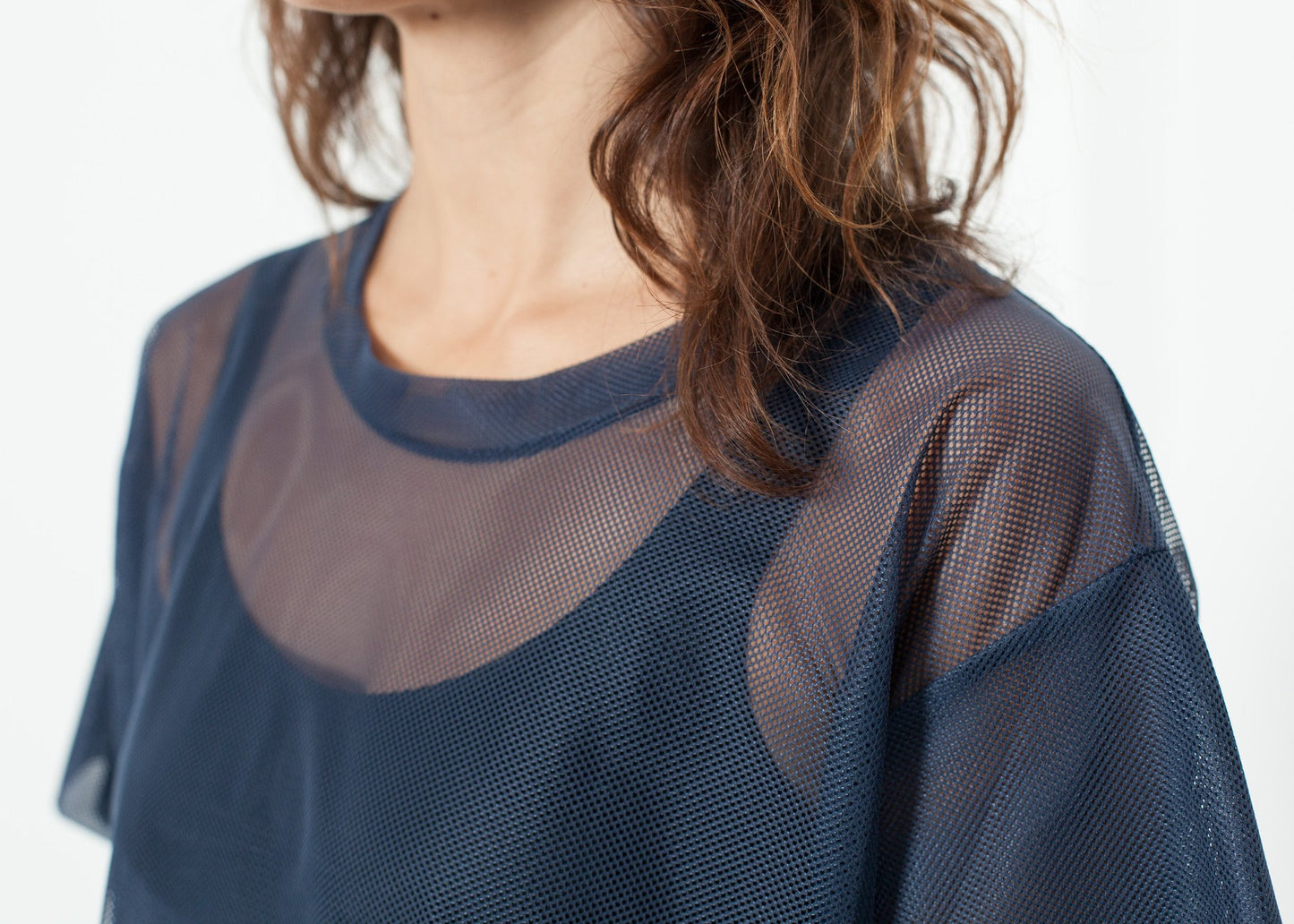 Mesh Over Tee in Navy - annaclothes