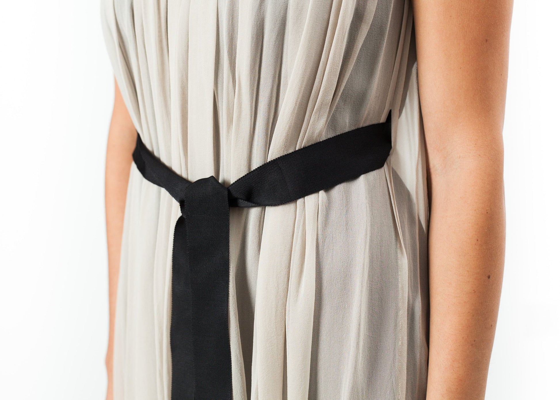Chiffon Cape Back Dress in Sand - annaclothes