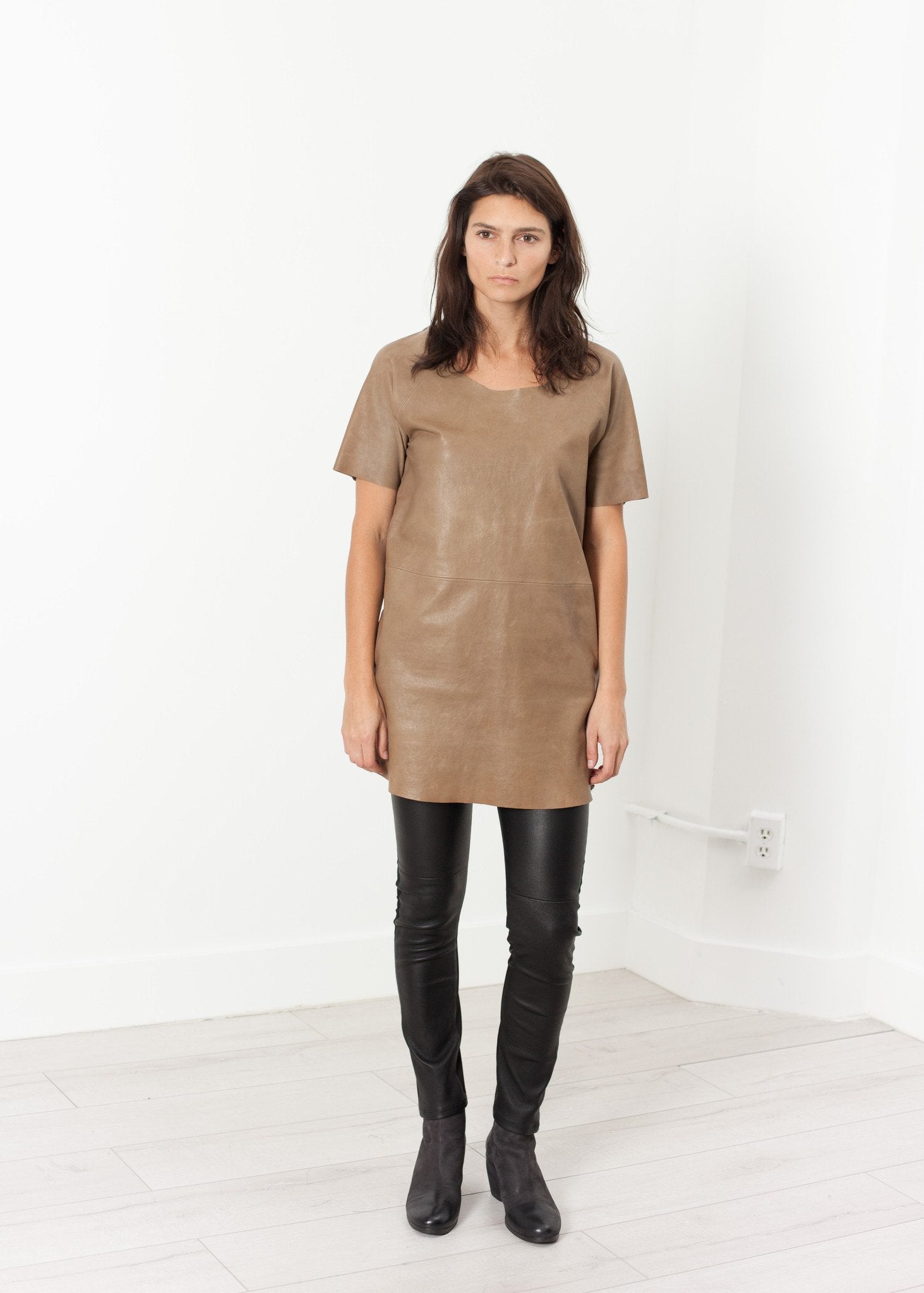 Leather Front Tunic - annaclothes