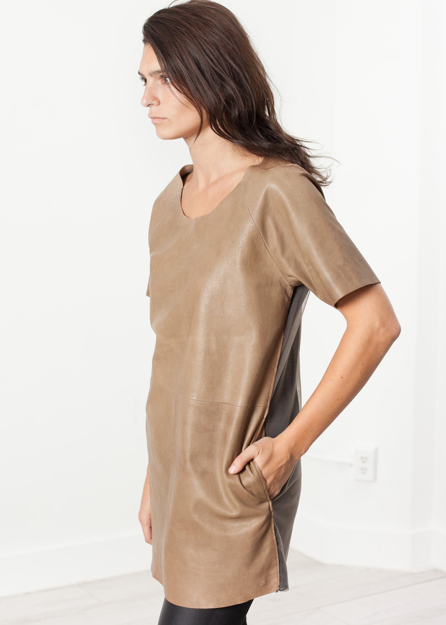 Leather Front Tunic - annaclothes