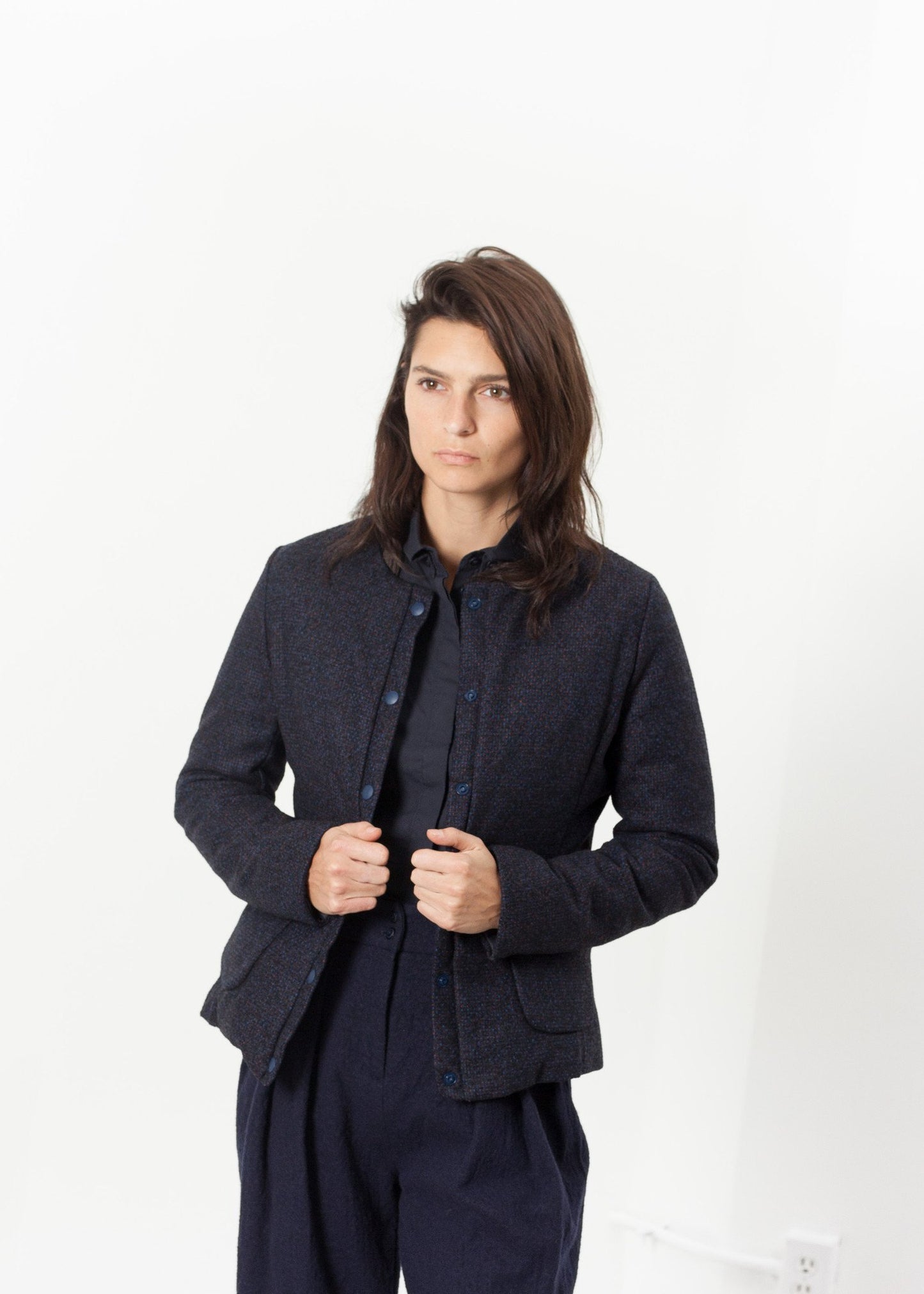 Camelia Reversible Jacket in Navy/Blue - annaclothes
