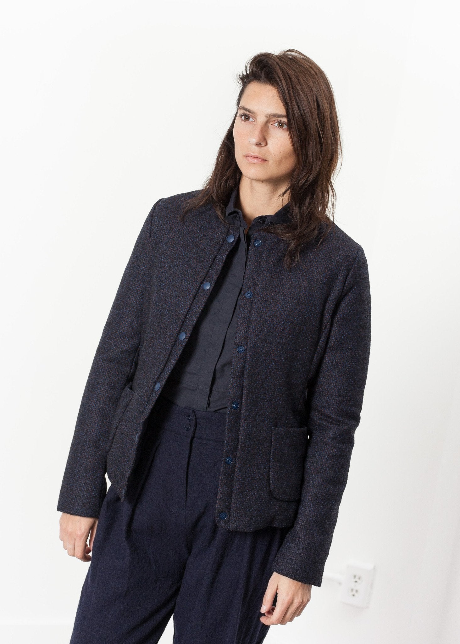 Camelia Reversible Jacket in Navy/Blue - annaclothes