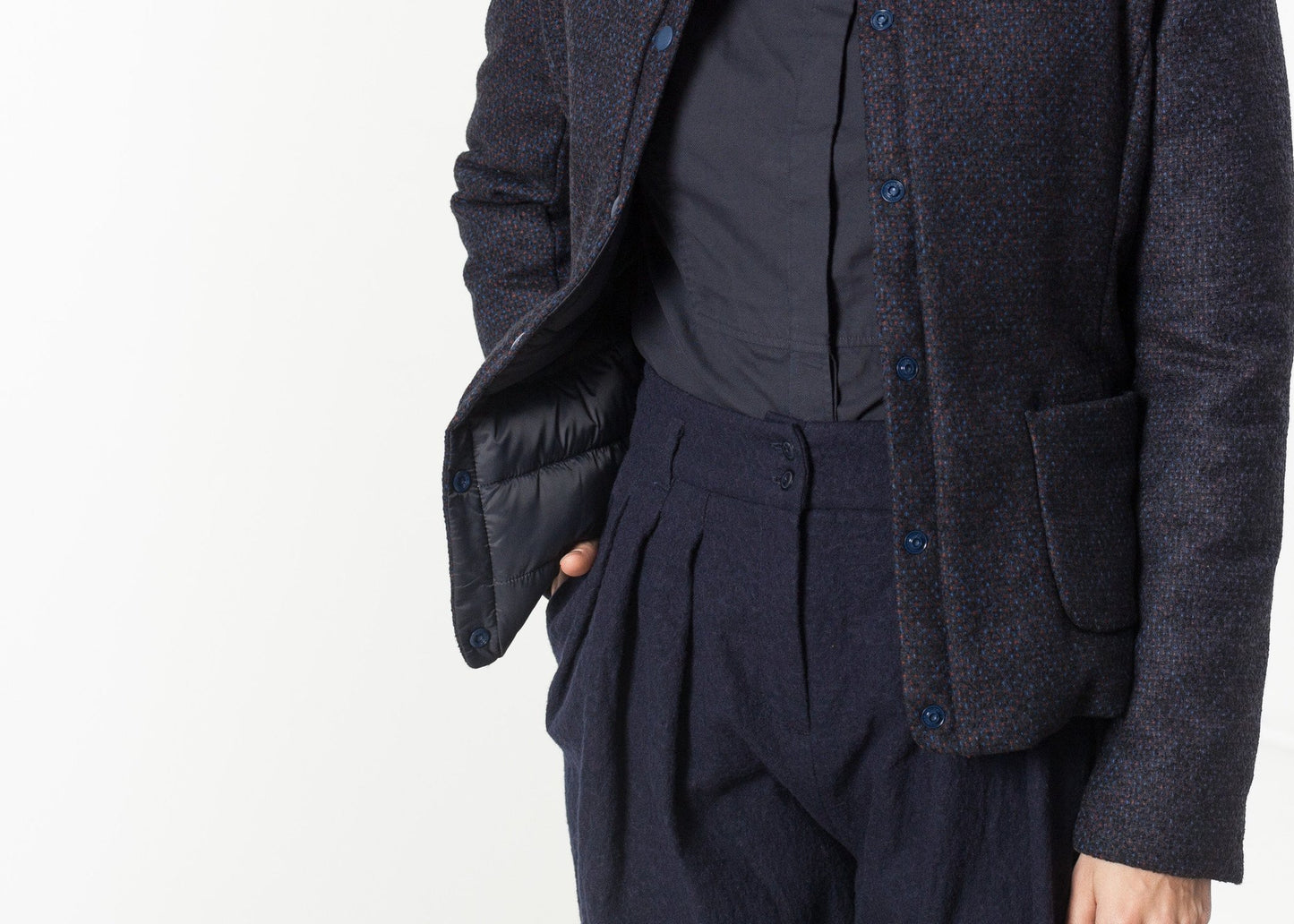 Camelia Reversible Jacket in Navy/Blue - annaclothes