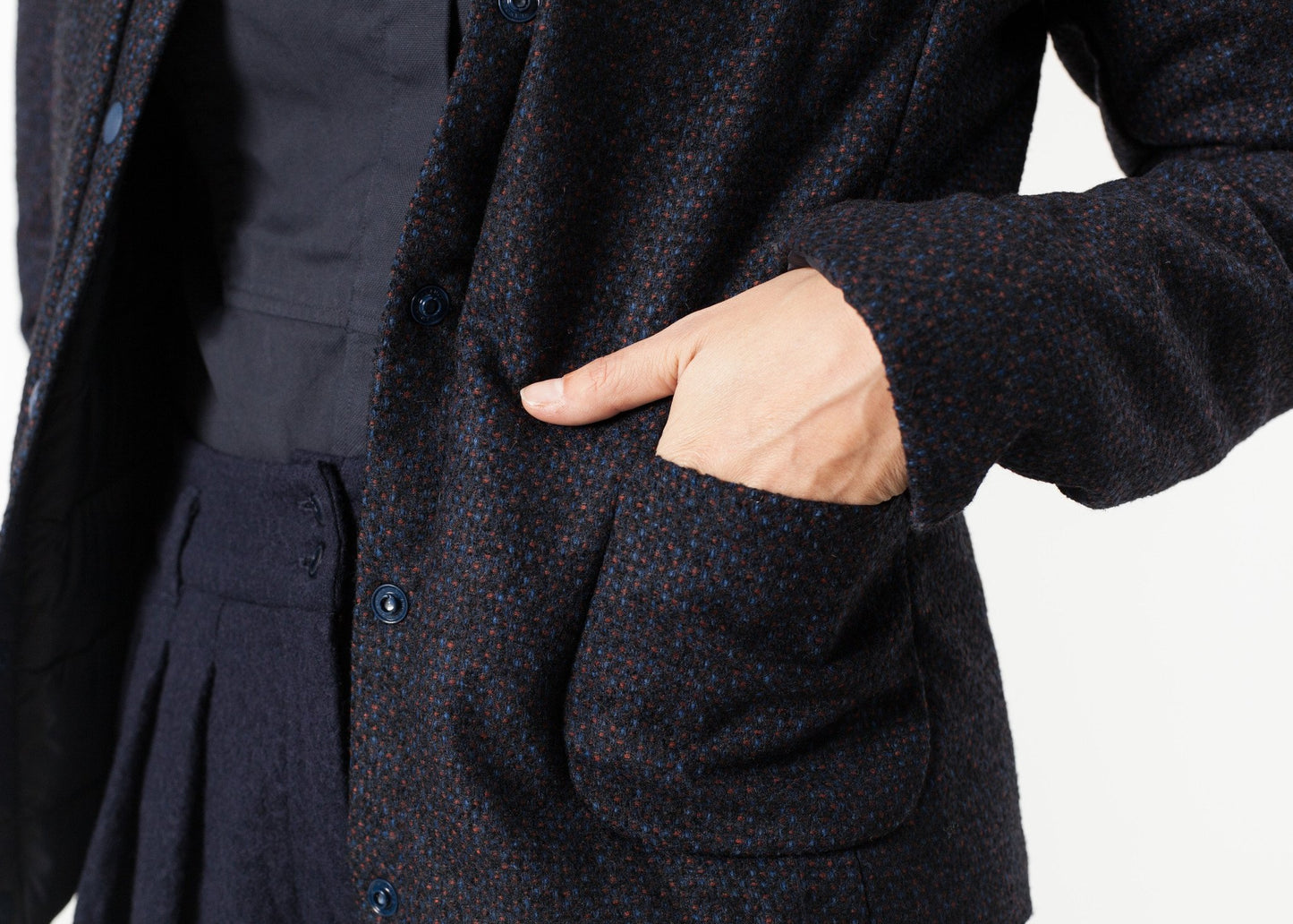 Camelia Reversible Jacket in Navy/Blue - annaclothes