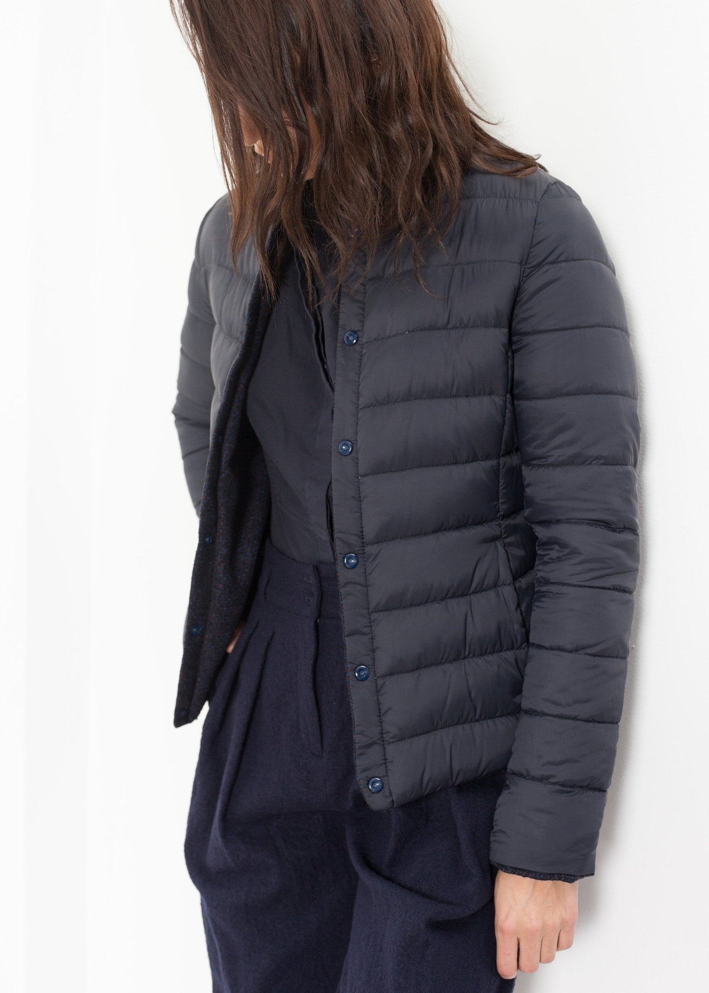 Camelia Reversible Jacket in Navy/Blue - annaclothes