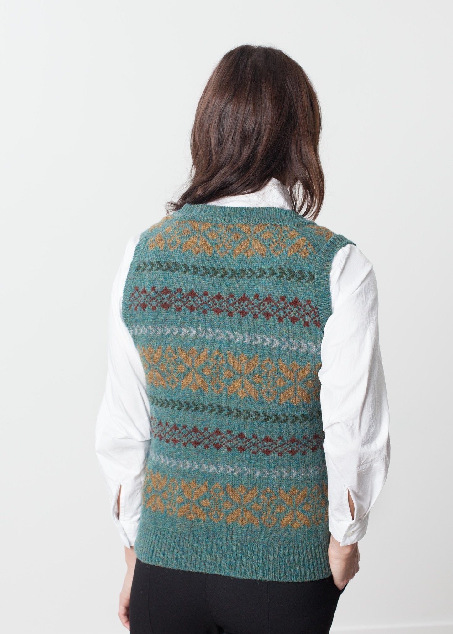 Fair Isle Vest in Army - annaclothes