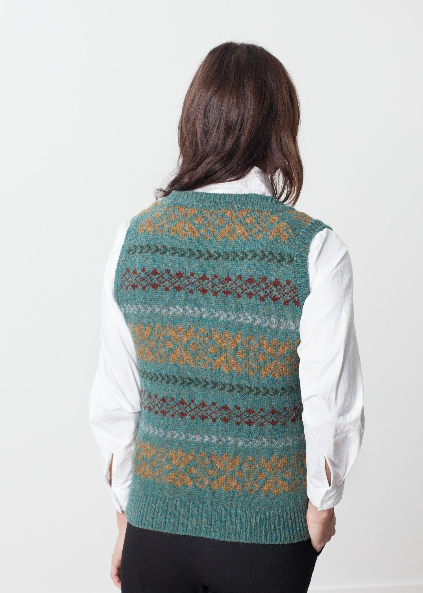 Fair Isle Vest in Army - annaclothes