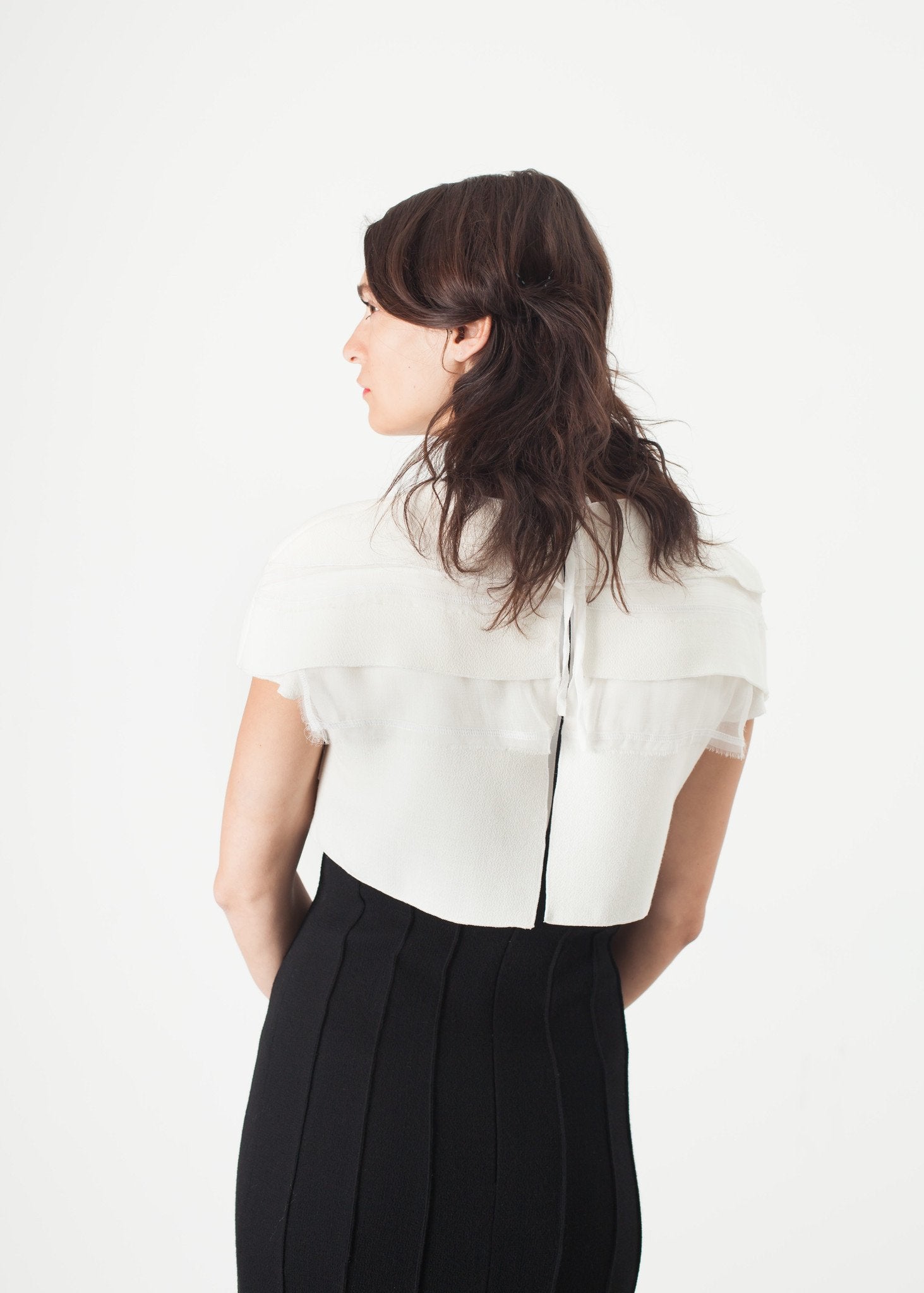 Layered Contrast Dress in Cream/Black - annaclothes