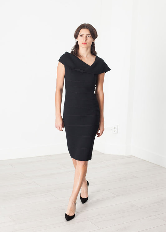 Asymmetric Dress in Black - annaclothes