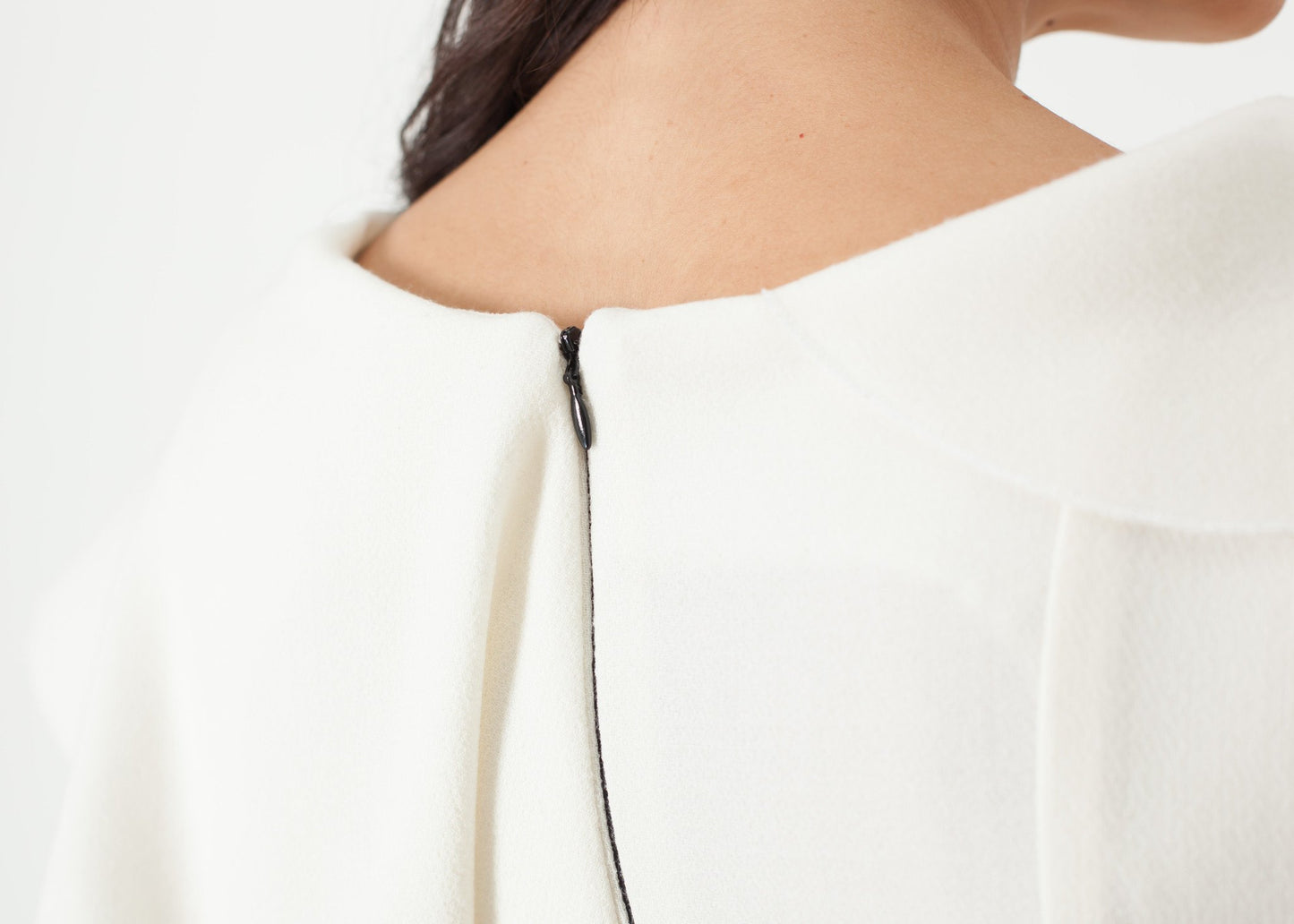 Asymmetric Dress in Cream/Black - annaclothes