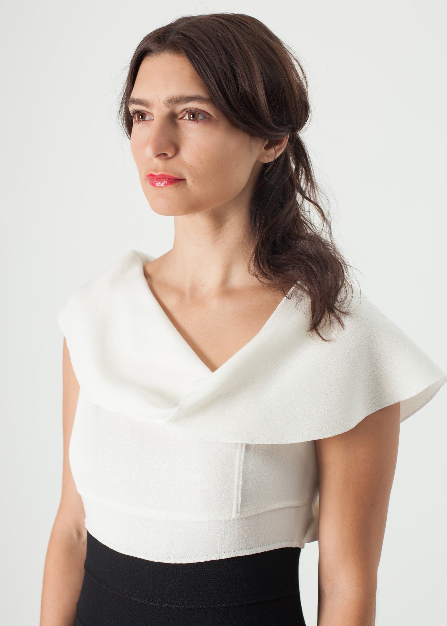 Asymmetric Dress in Cream/Black - annaclothes