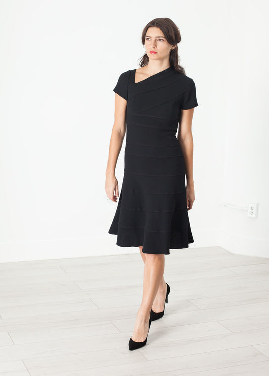 Lined Silhouette Dress in Black - annaclothes