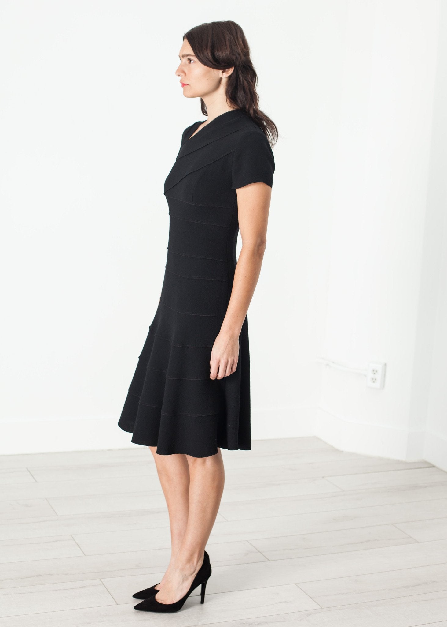Lined Silhouette Dress in Black - annaclothes