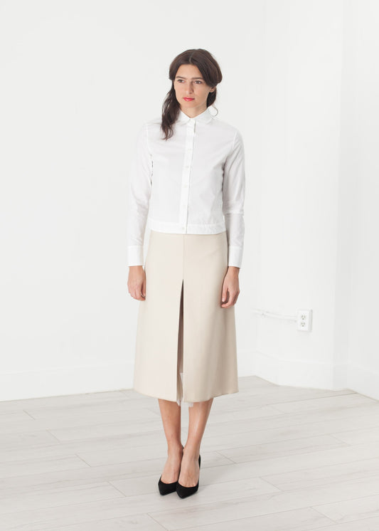 Tulle Pleat Skirt in Cream - annaclothes