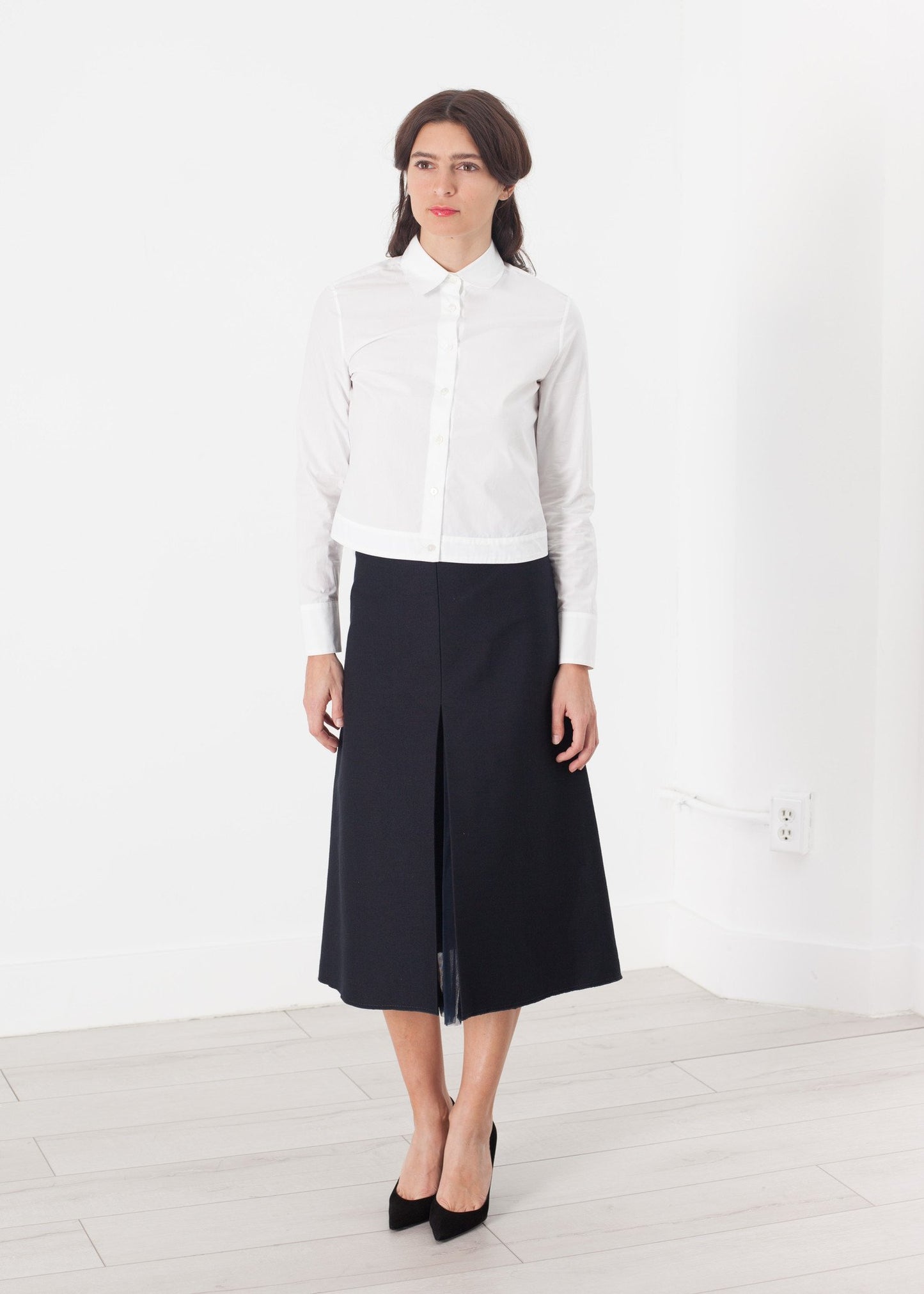 Tulle Pleat Skirt in Navy - annaclothes