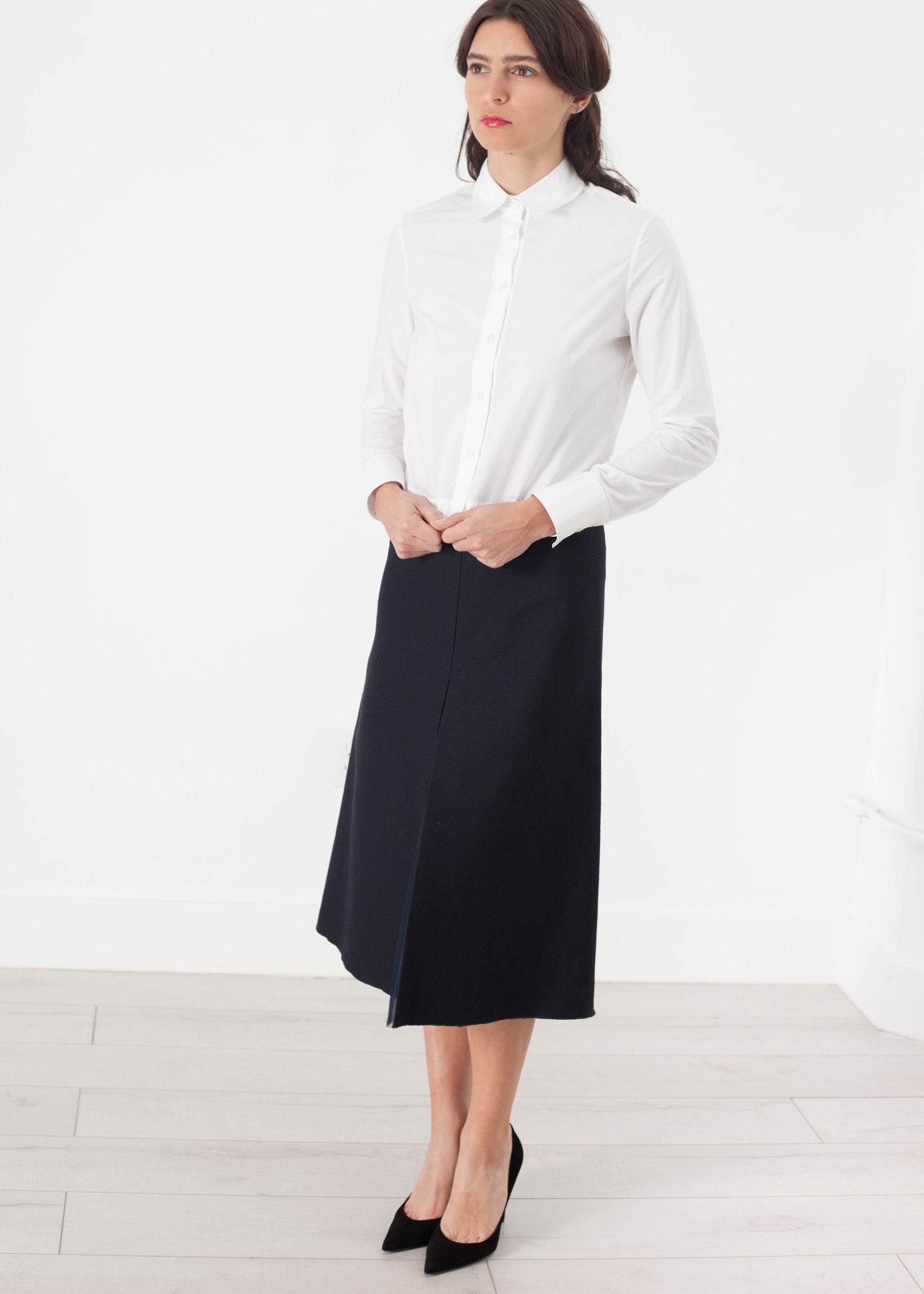 Tulle Pleat Skirt in Navy - annaclothes