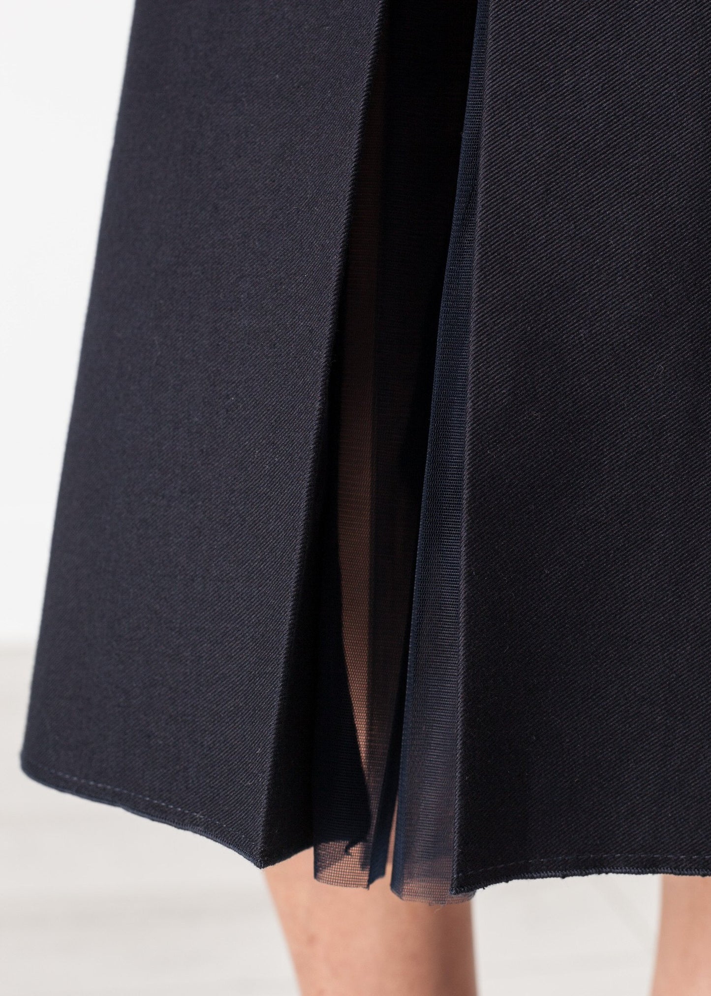Tulle Pleat Skirt in Navy - annaclothes