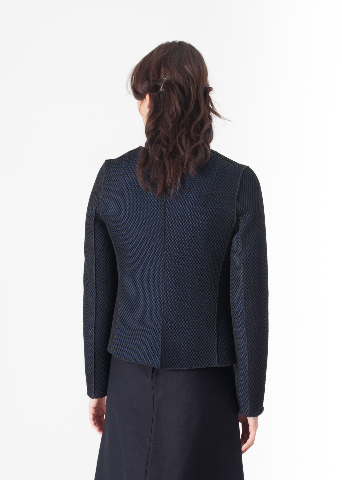 Weave Jacket in Black/Blue - annaclothes