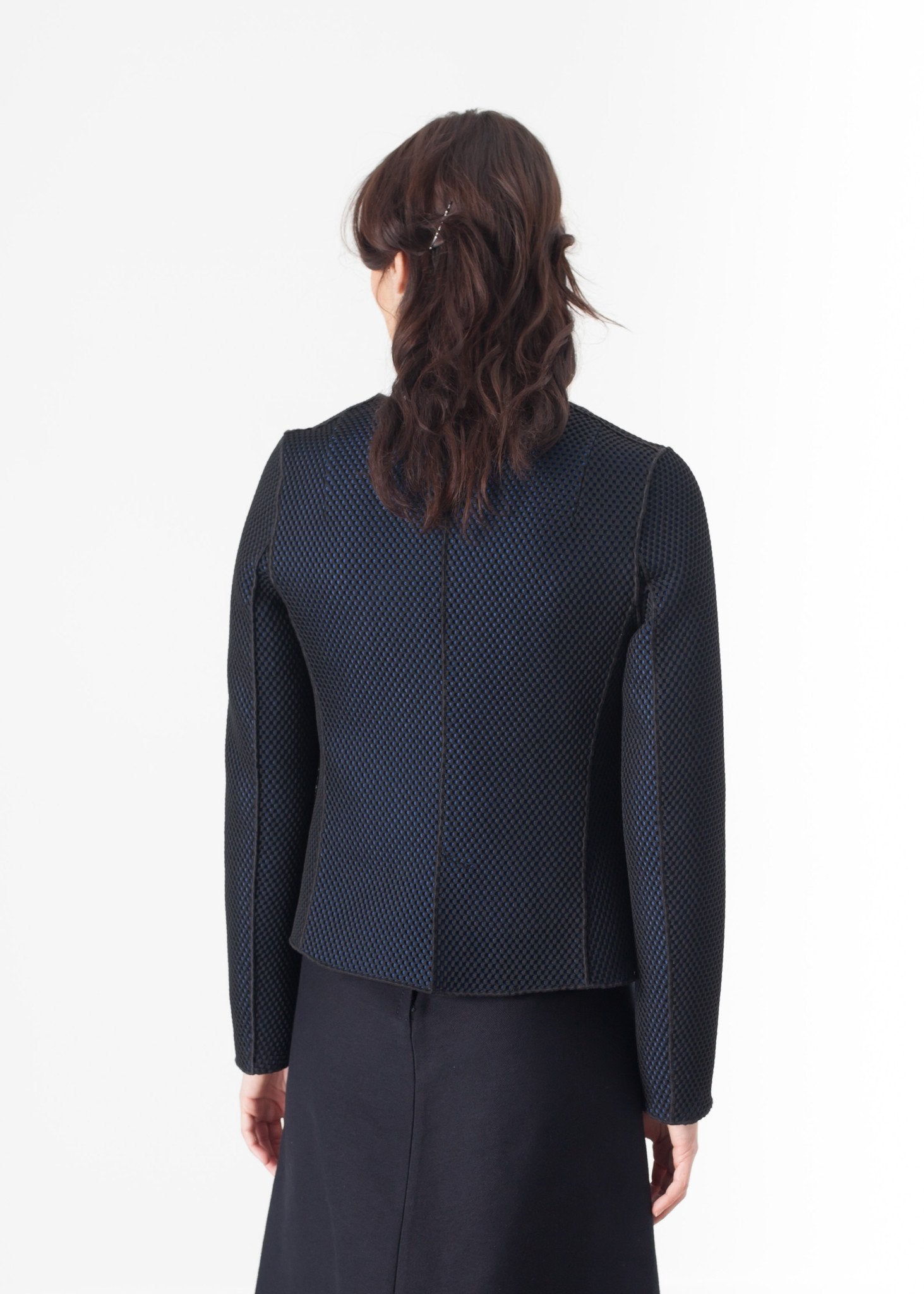 Weave Jacket in Black/Blue - annaclothes