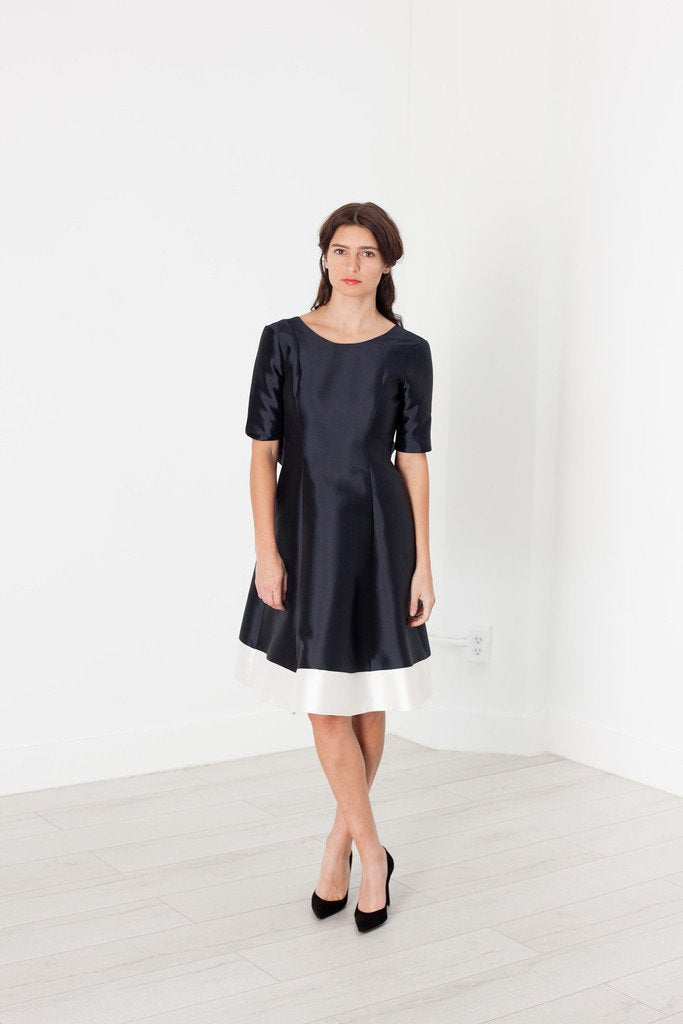 Tie Dress in Navy - annaclothes